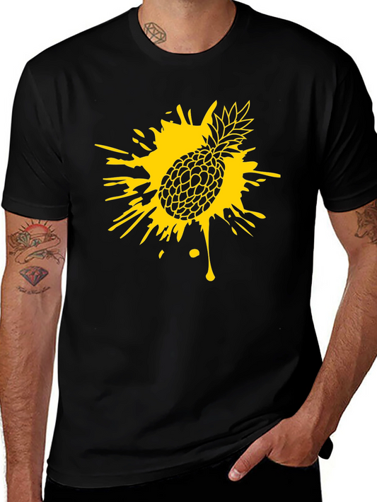 Pineapple Splatter Graphic Tee - Black
