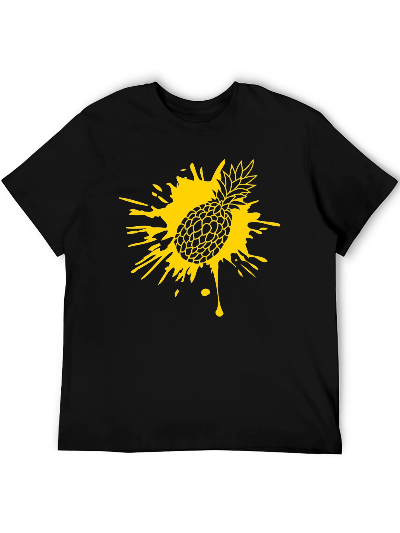 Pineapple Splatter Graphic Tee - Black