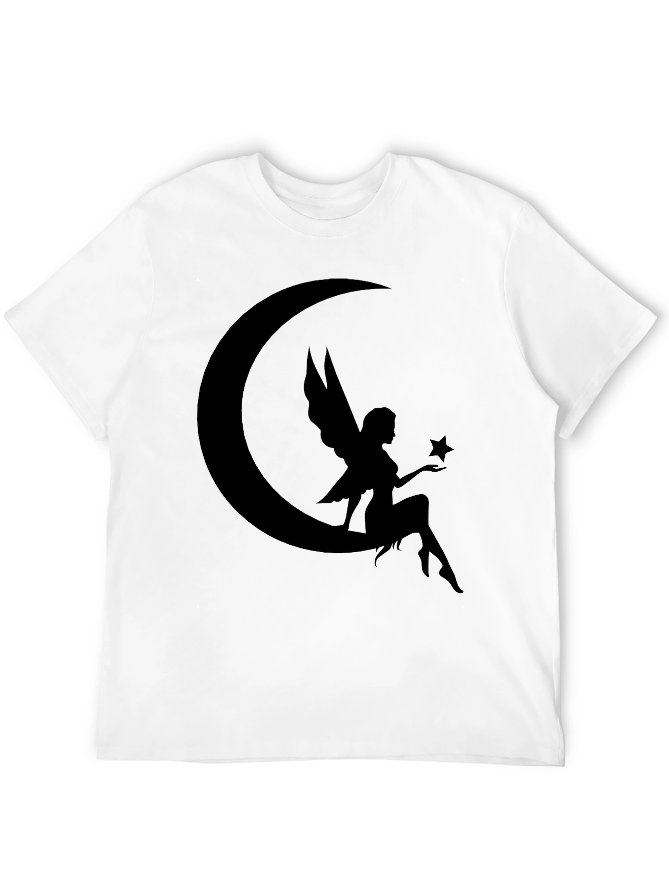 Moon Fairy Graphic T-Shirt - Black Cotton Tee