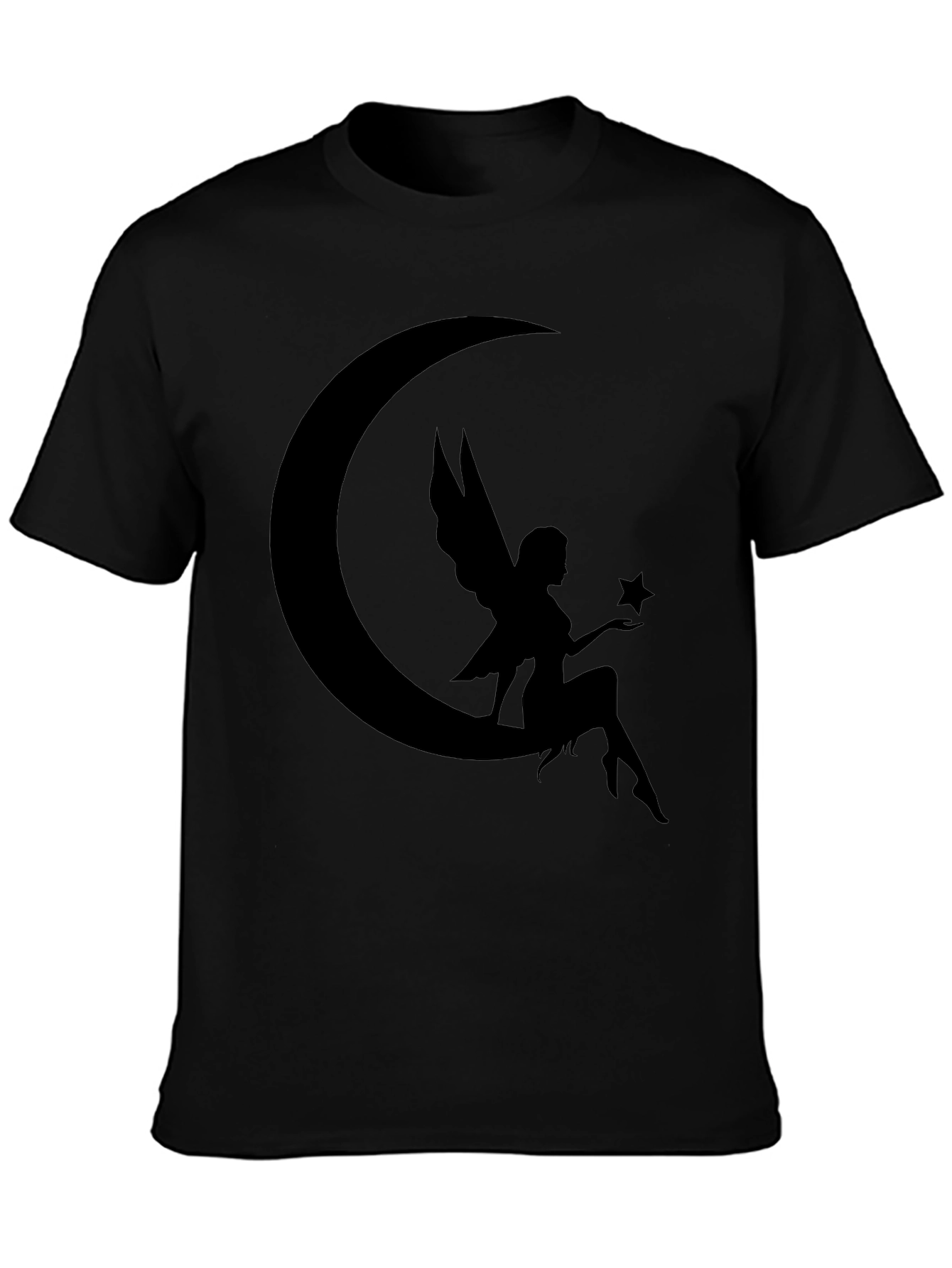 Moon Fairy Graphic T-Shirt - Black Cotton Tee