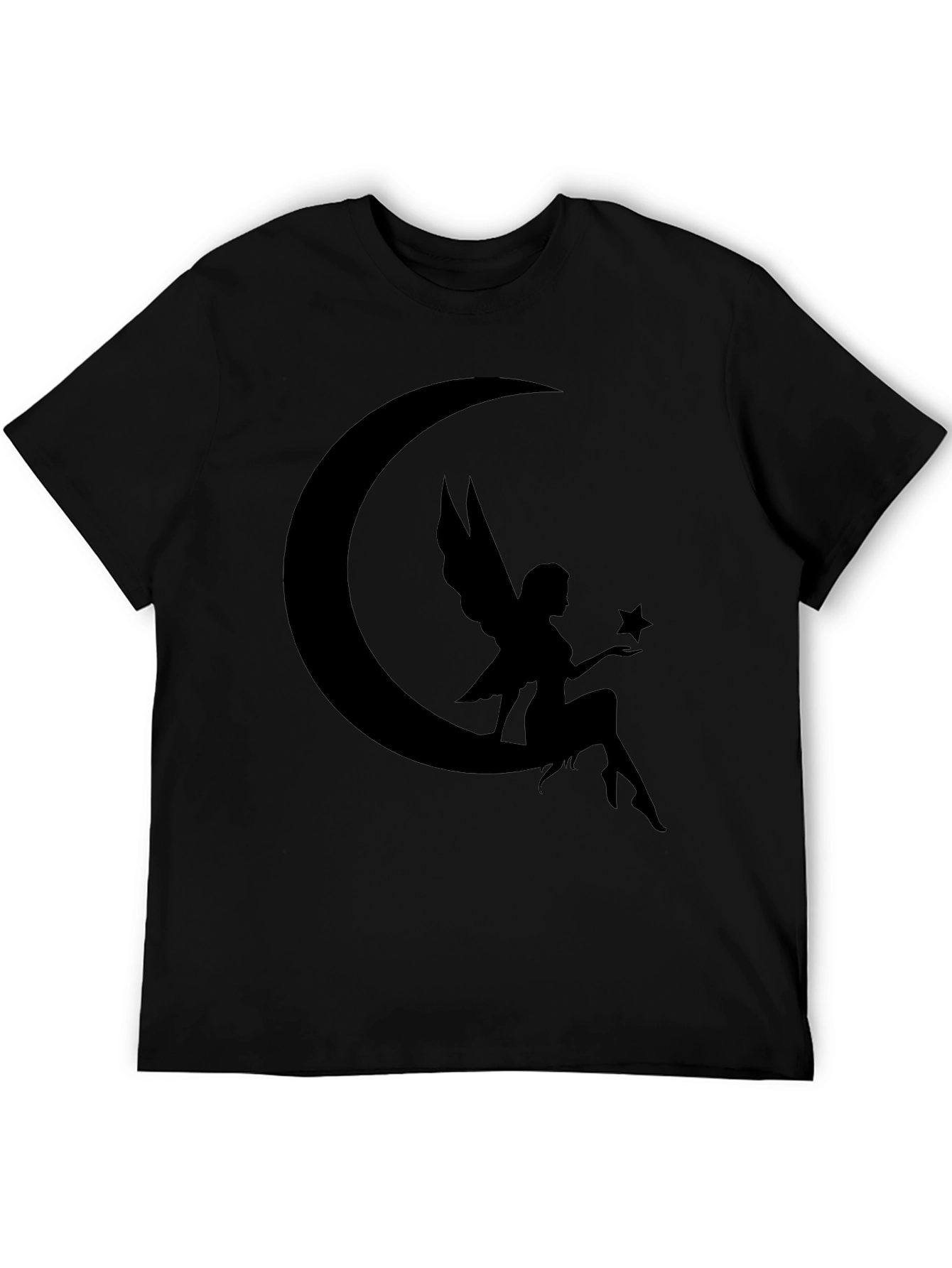 Moon Fairy Graphic T-Shirt - Black Cotton Tee