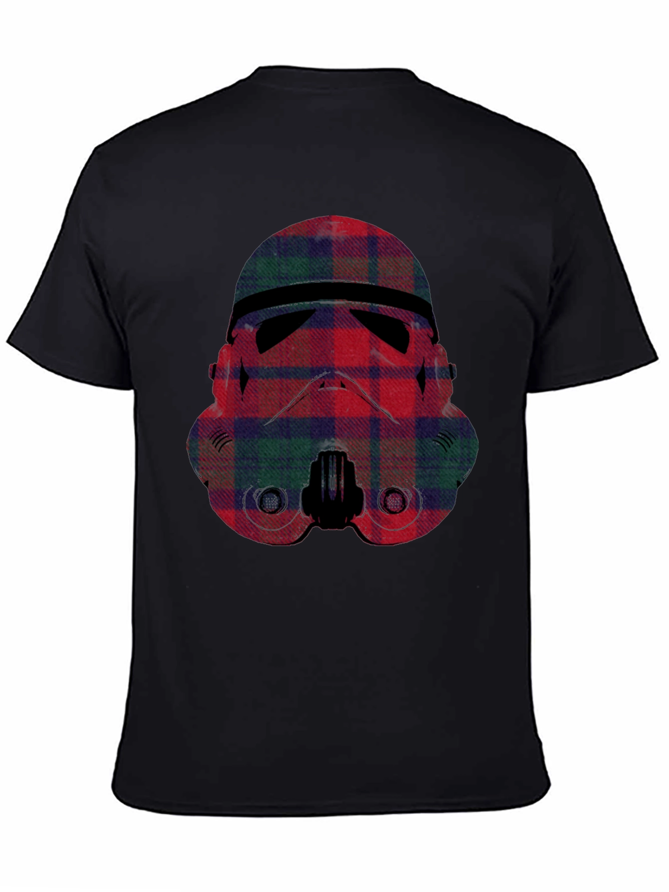 Plaid Stormtrooper Graphic Tee - Black