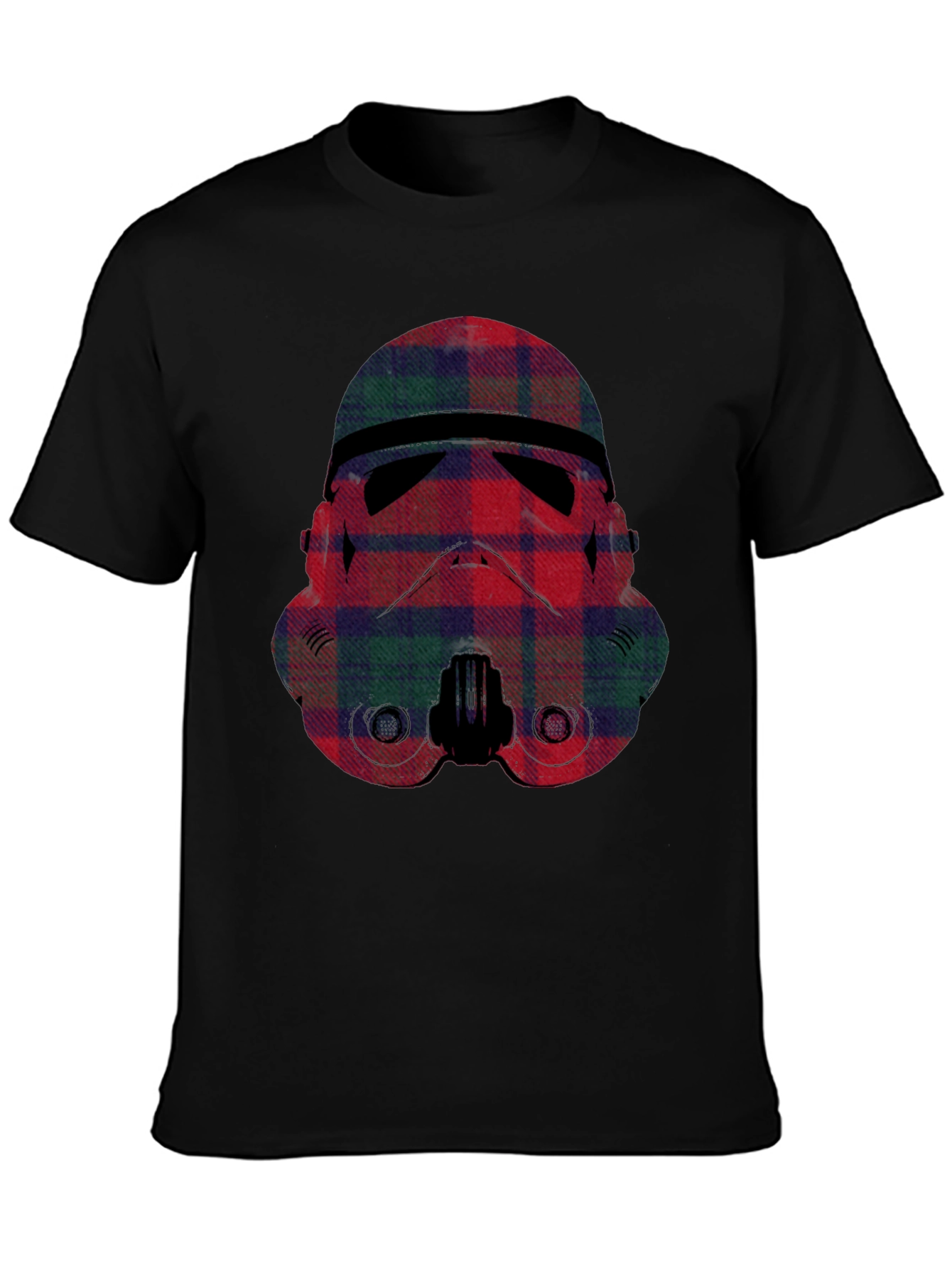 Plaid Stormtrooper Graphic Tee - Black