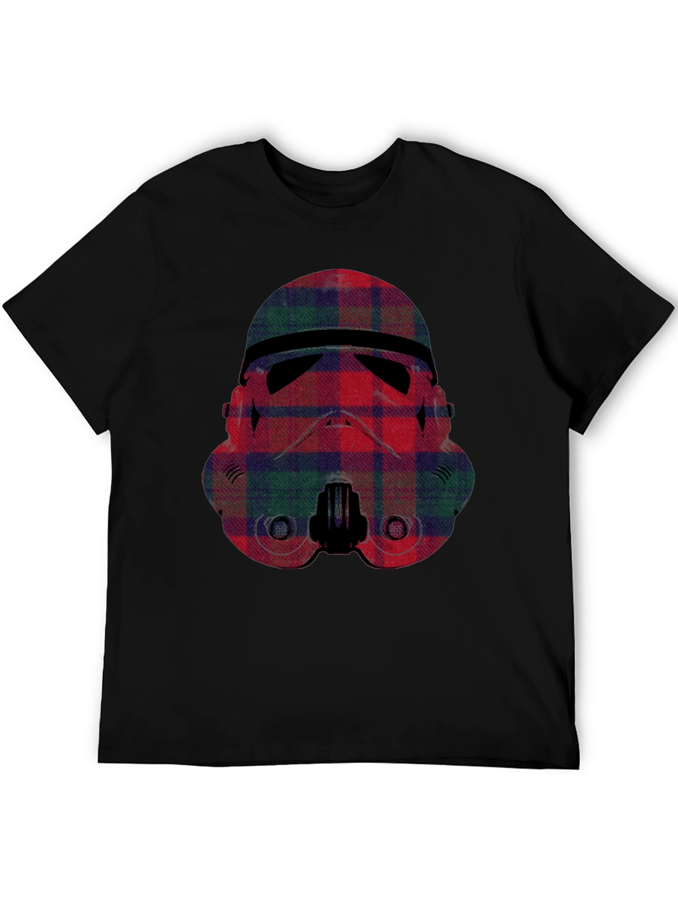 Plaid Stormtrooper Graphic Tee - Black