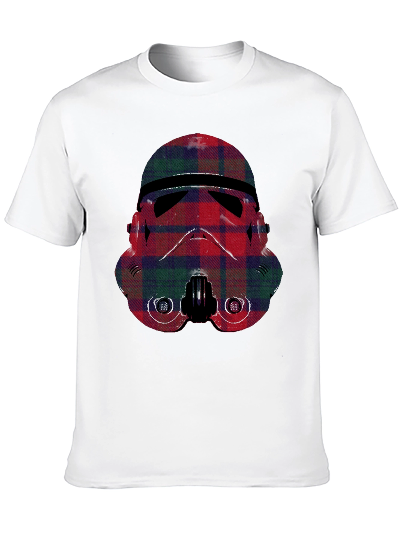 Plaid Stormtrooper Graphic Tee - Black