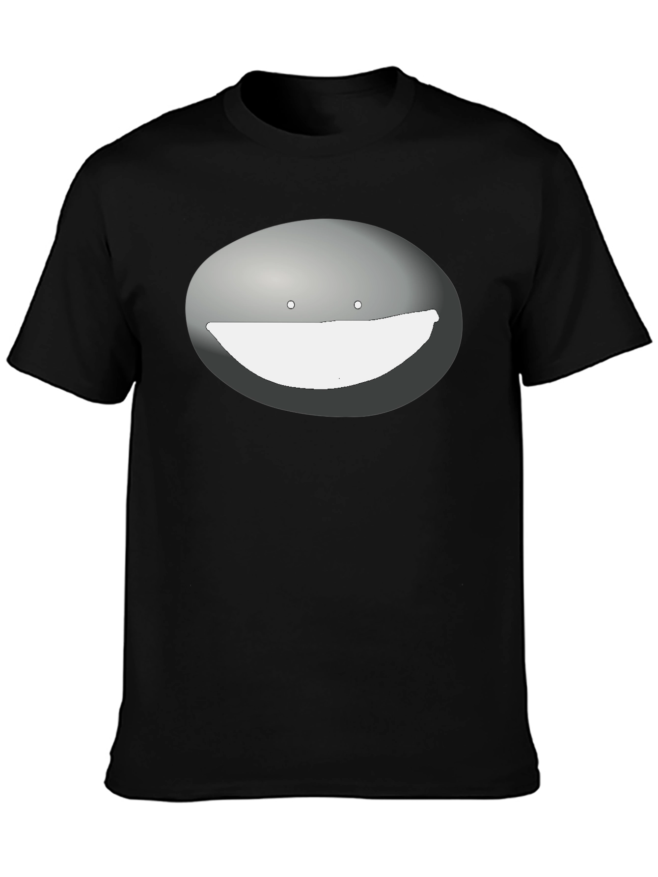 Mens Black T-Shirt with Funny Face Graphic