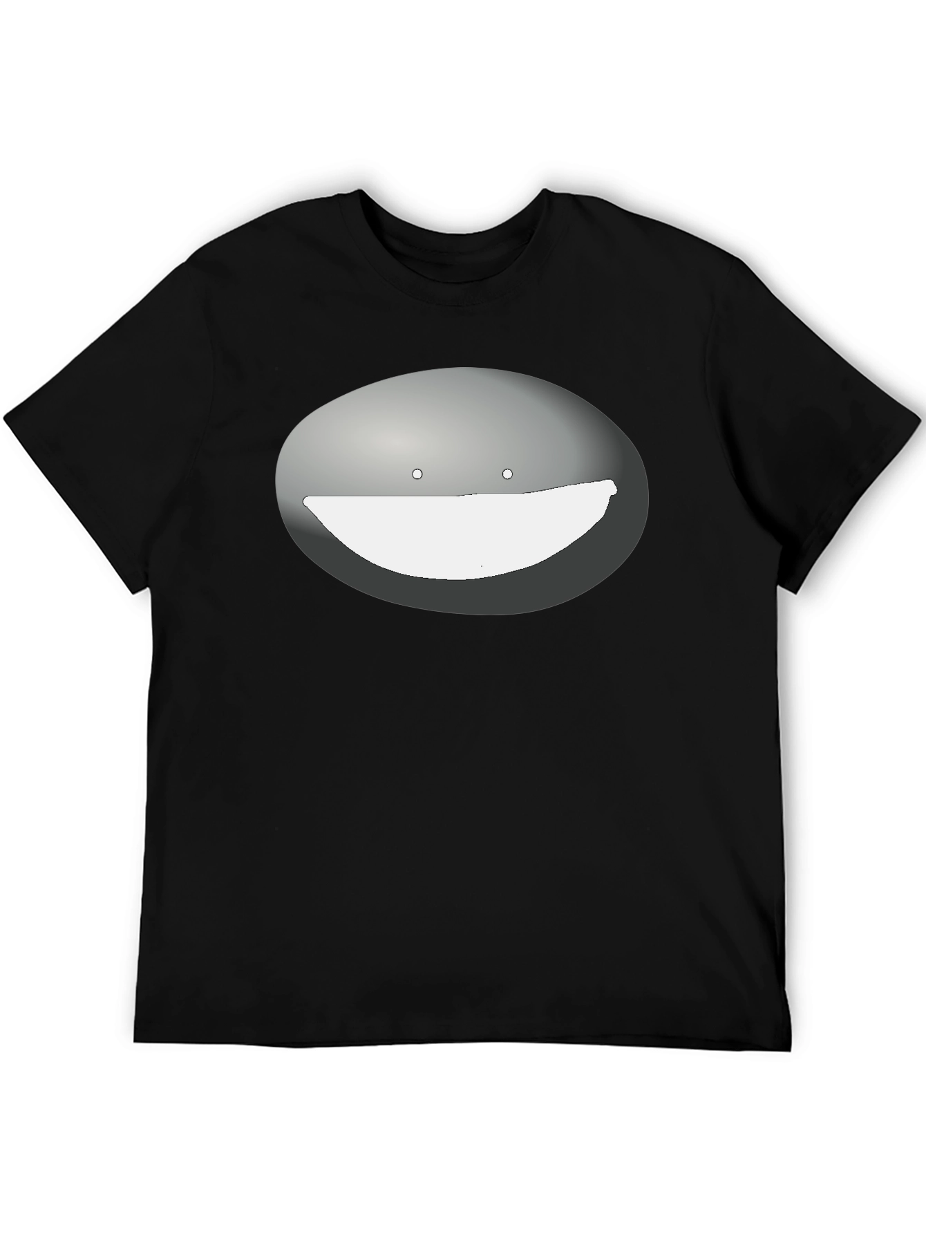 Mens Black T-Shirt with Funny Face Graphic