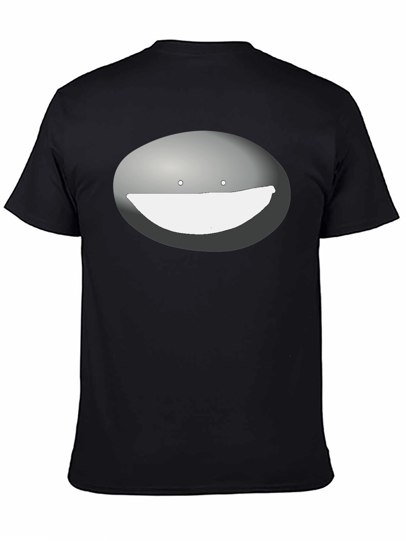 Mens Black T-Shirt with Funny Face Graphic