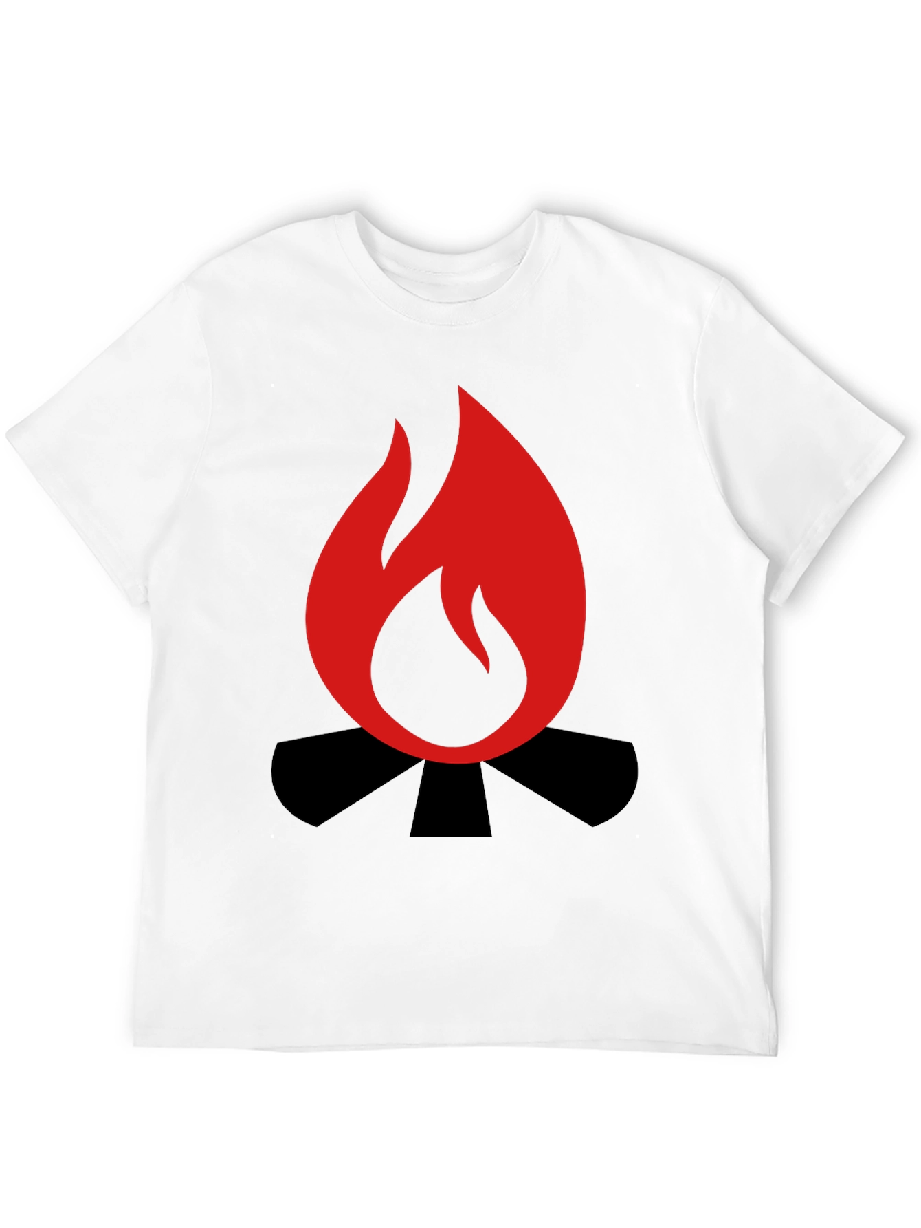 Campfire Graphic Tee - Black Cotton Blend Shirt
