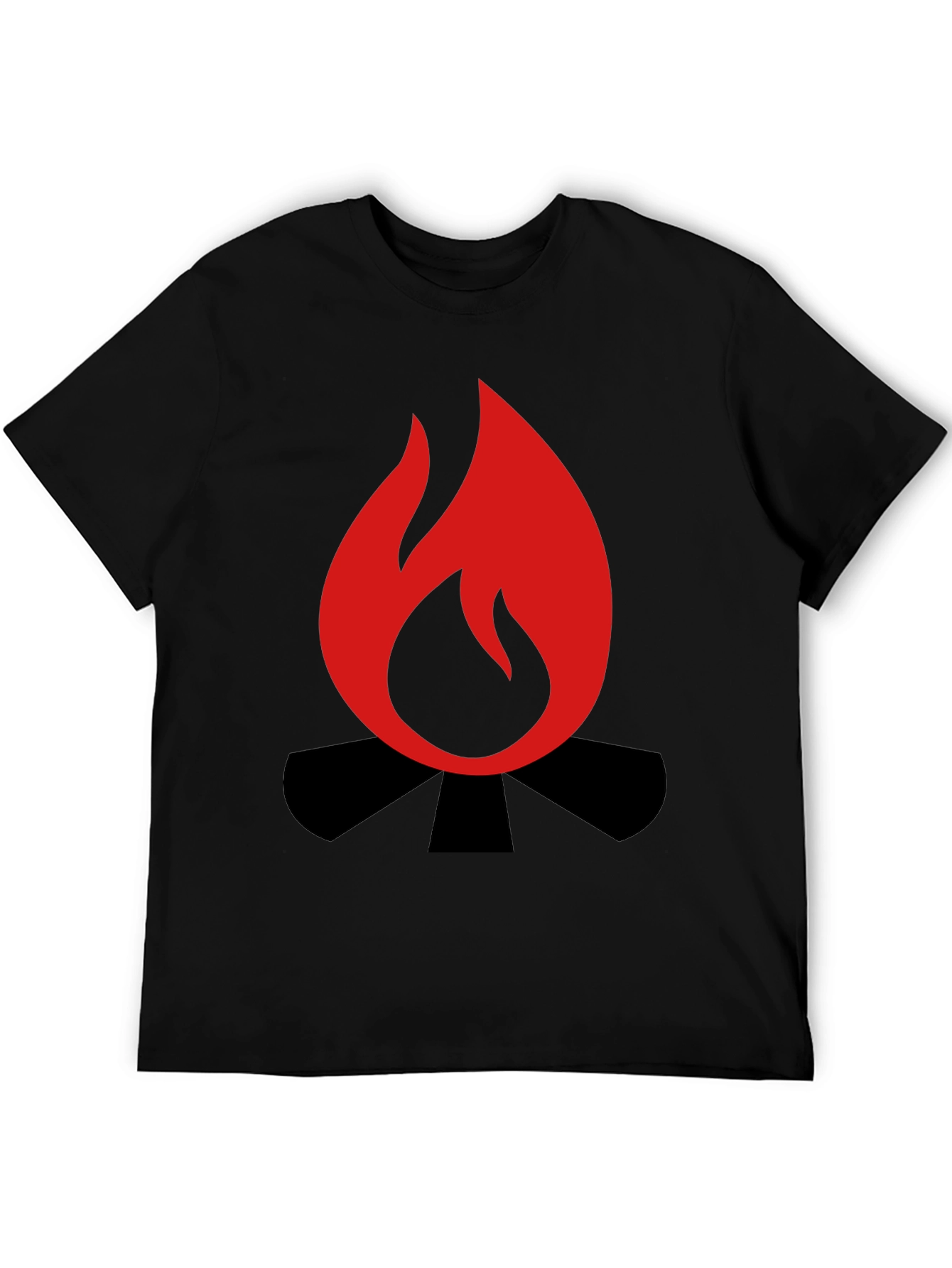 Campfire Graphic Tee - Black Cotton Blend Shirt
