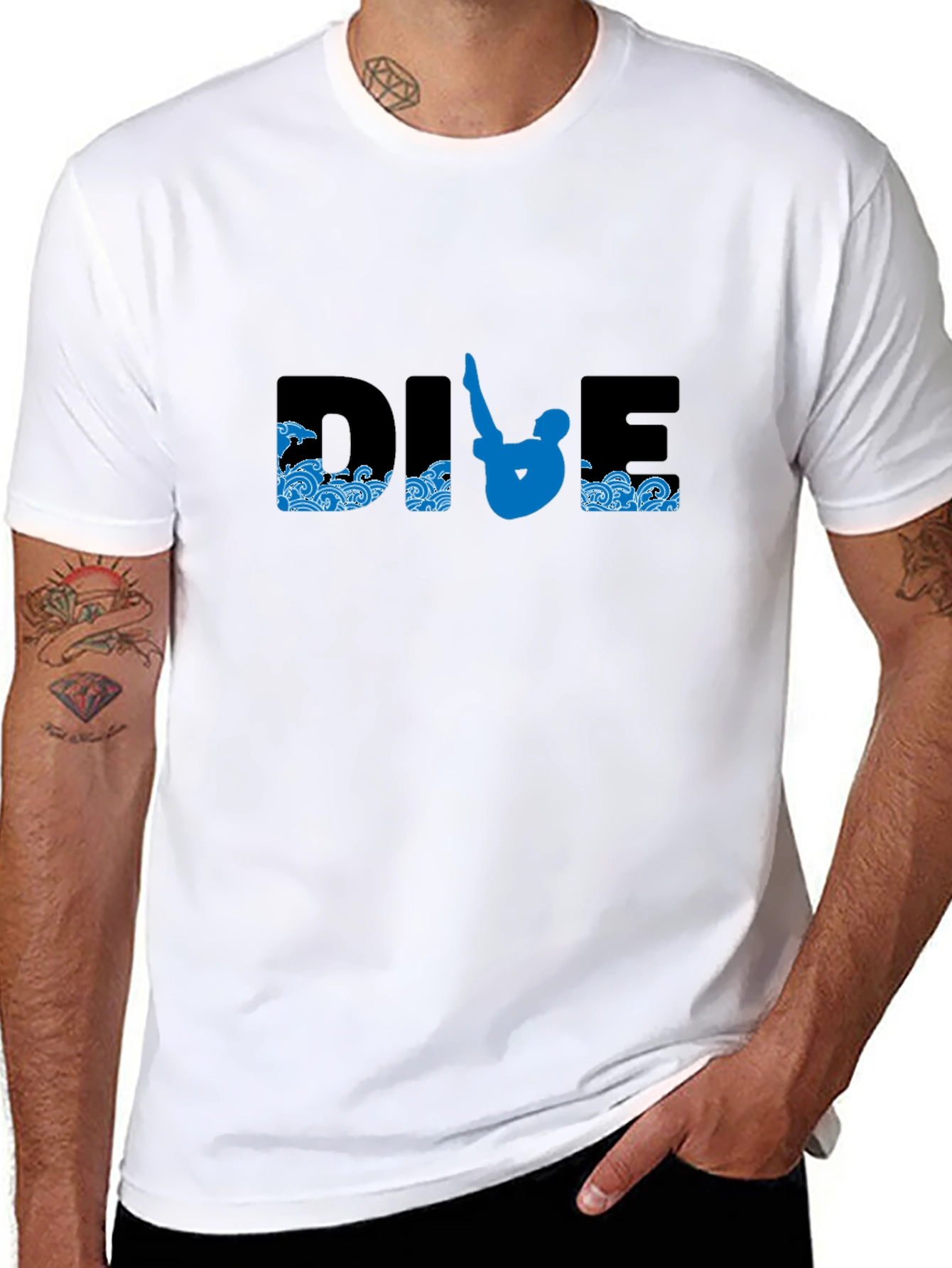 DIVE Graphic Tee - Black Cotton T-Shirt