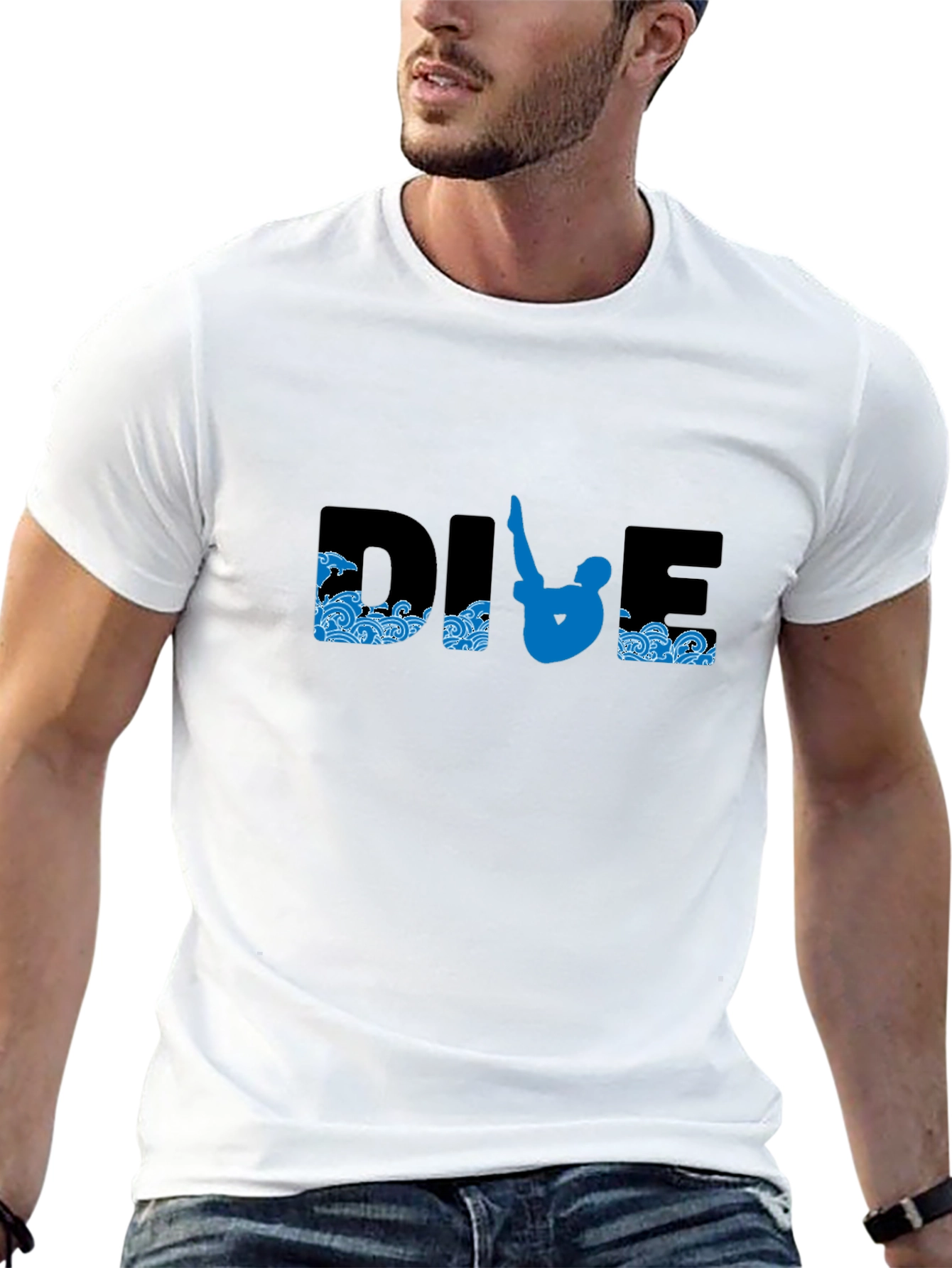 DIVE Graphic Tee - Black Cotton T-Shirt