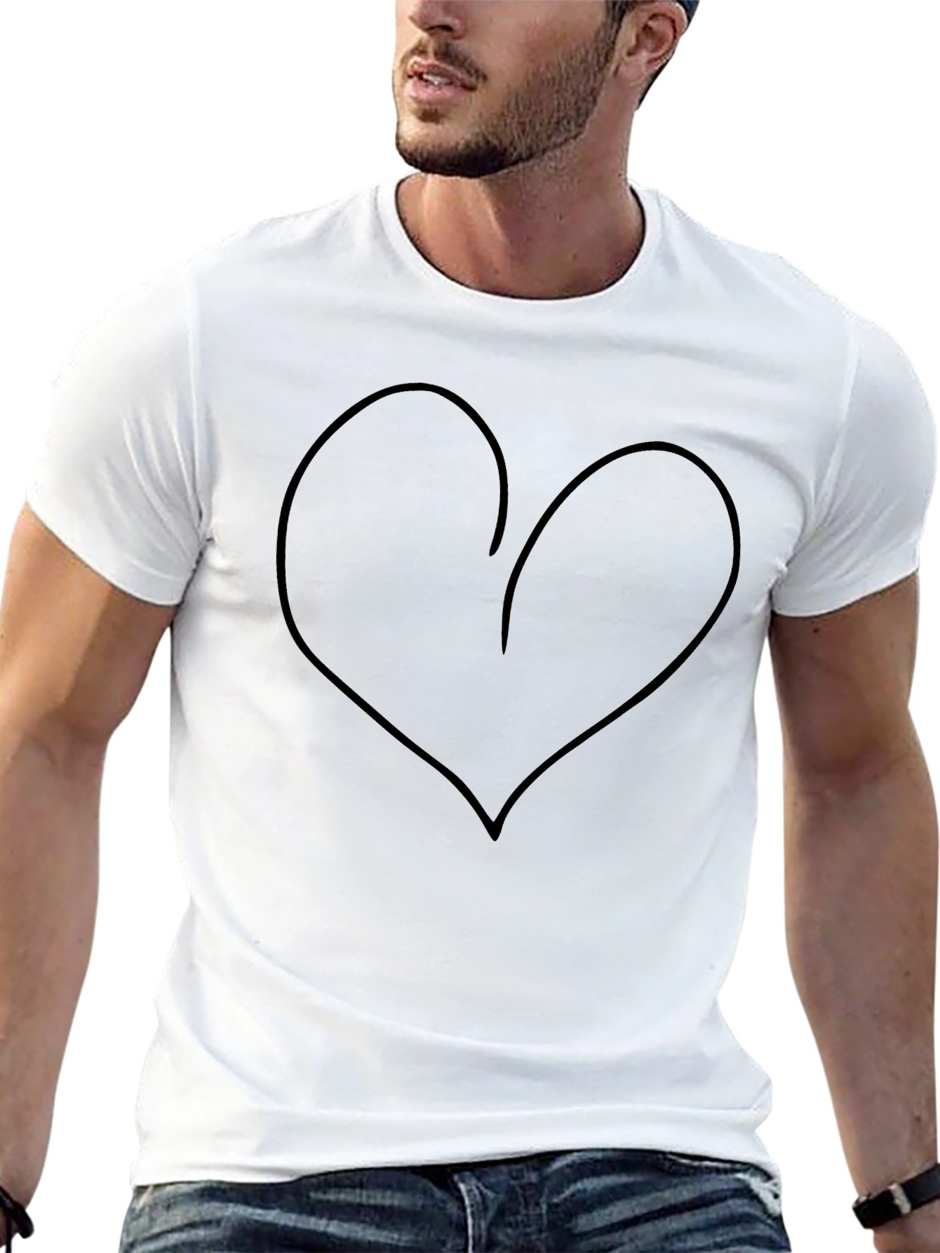 Heart Graphic Black T-Shirt - Casual Style