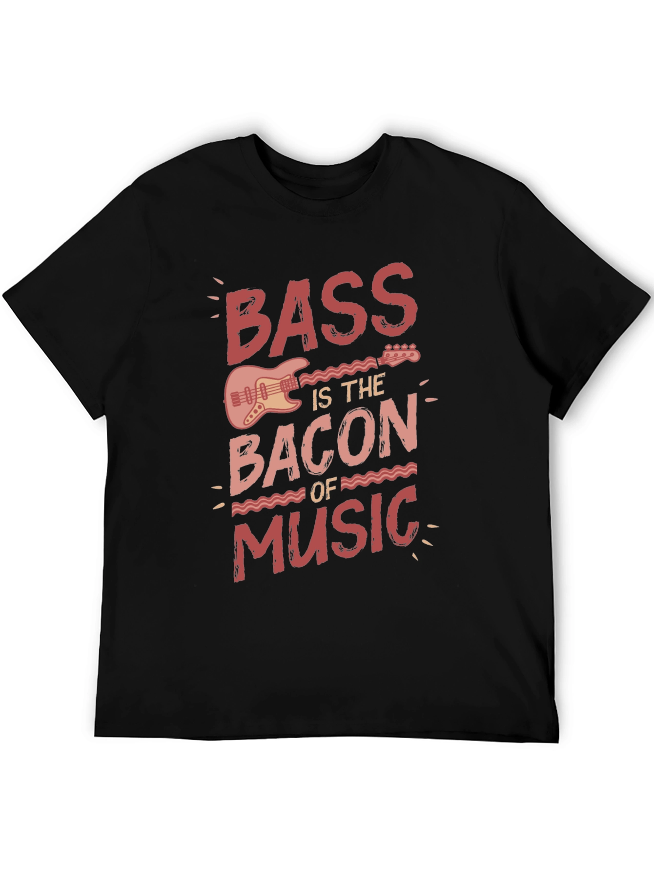 Bass is the Bacon of Music Black Graphic Tee