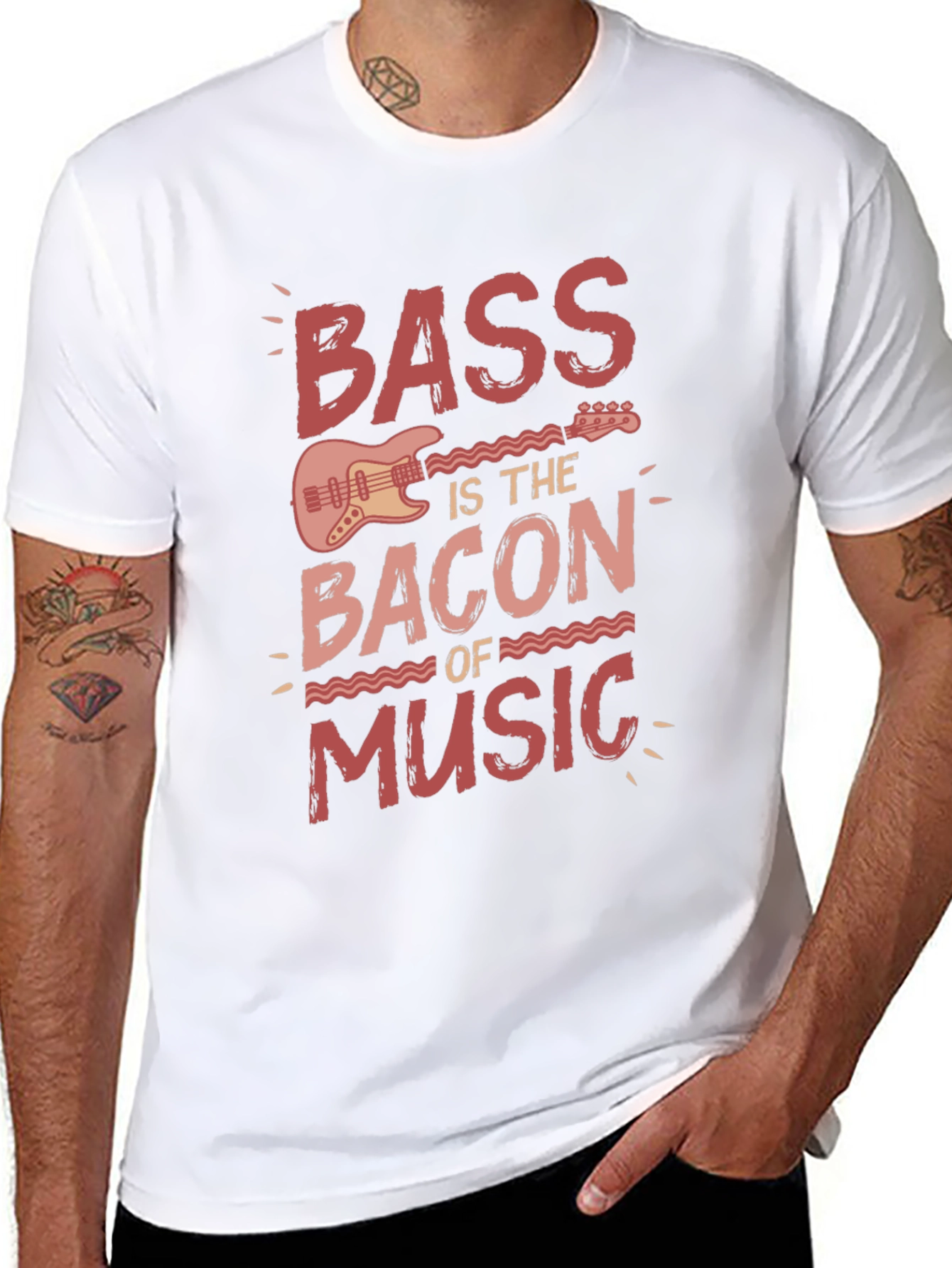 Bass is the Bacon of Music Black Graphic Tee