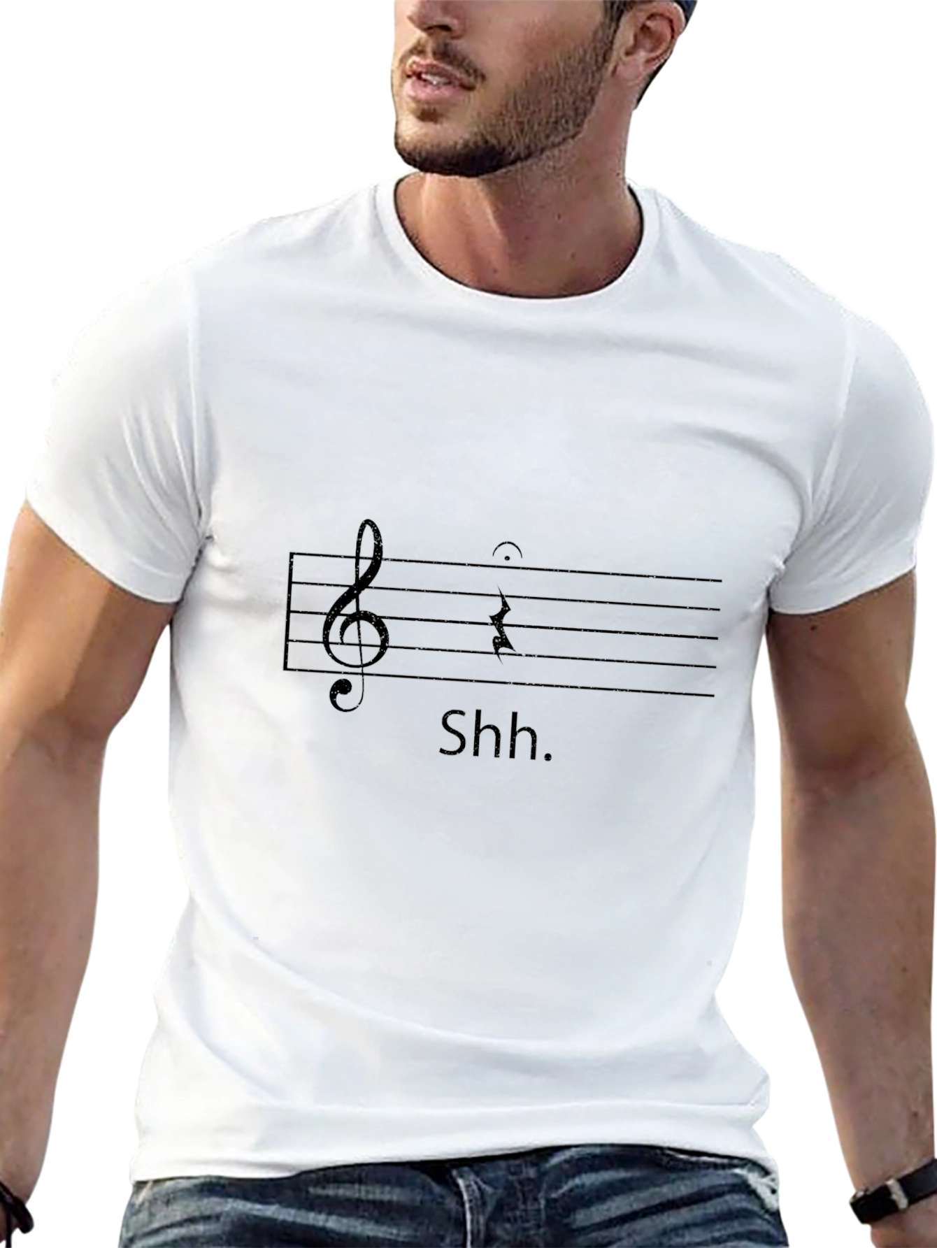 Shhh Music T-Shirt - Black Graphic Tee
