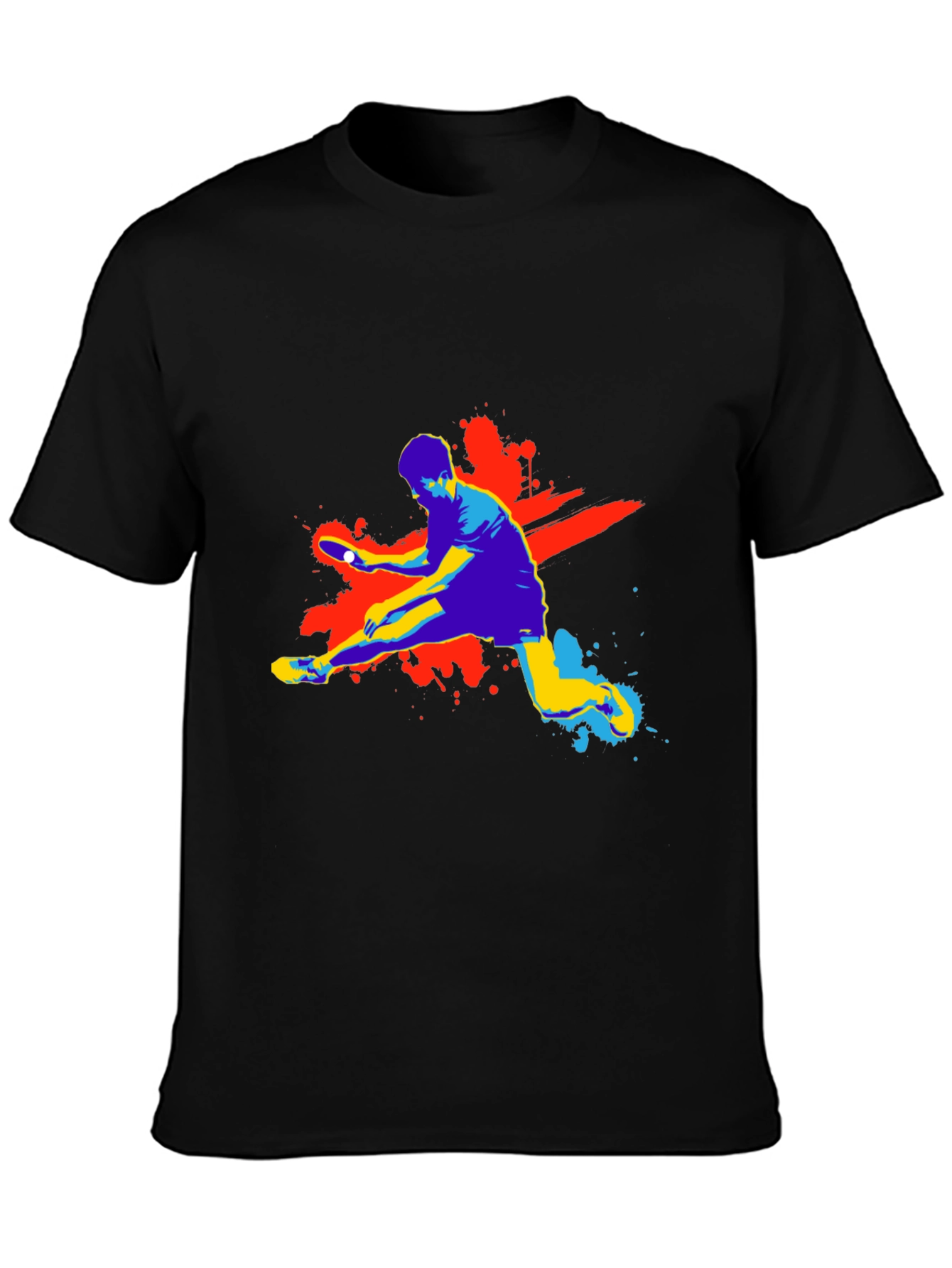 Ping Pong Graphic T-Shirt - Black Cotton Tee