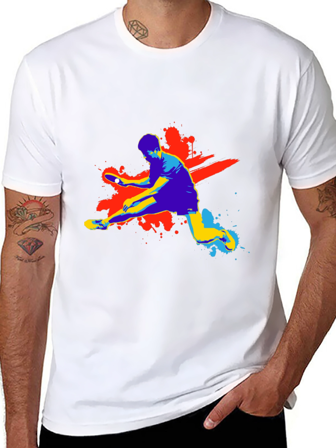 Ping Pong Graphic T-Shirt - Black Cotton Tee