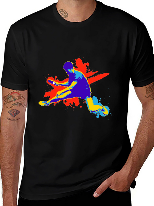 Ping Pong Graphic T-Shirt - Black Cotton Tee