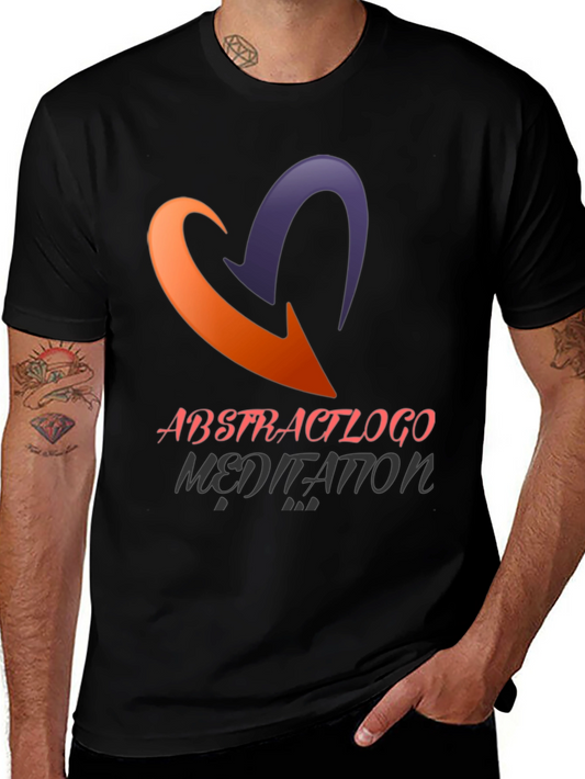 Abstract Logo Meditation Graphic Black T-Shirt