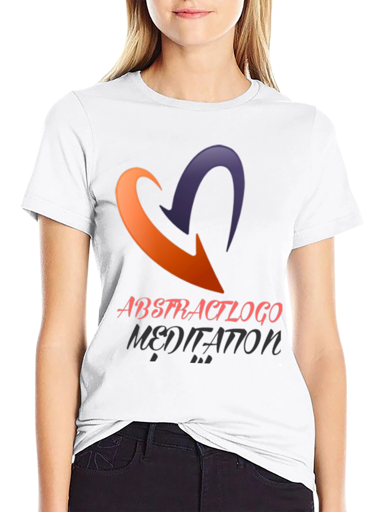 Abstract Logo Meditation Graphic Black T-Shirt