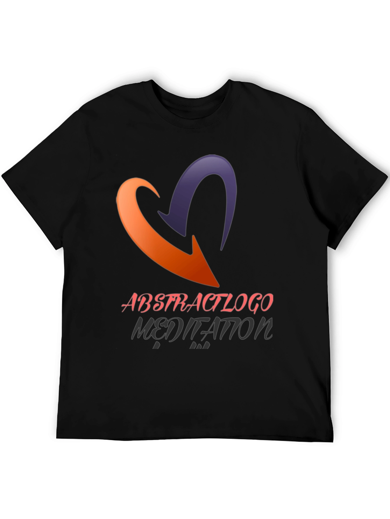 Abstract Logo Meditation Graphic Black T-Shirt