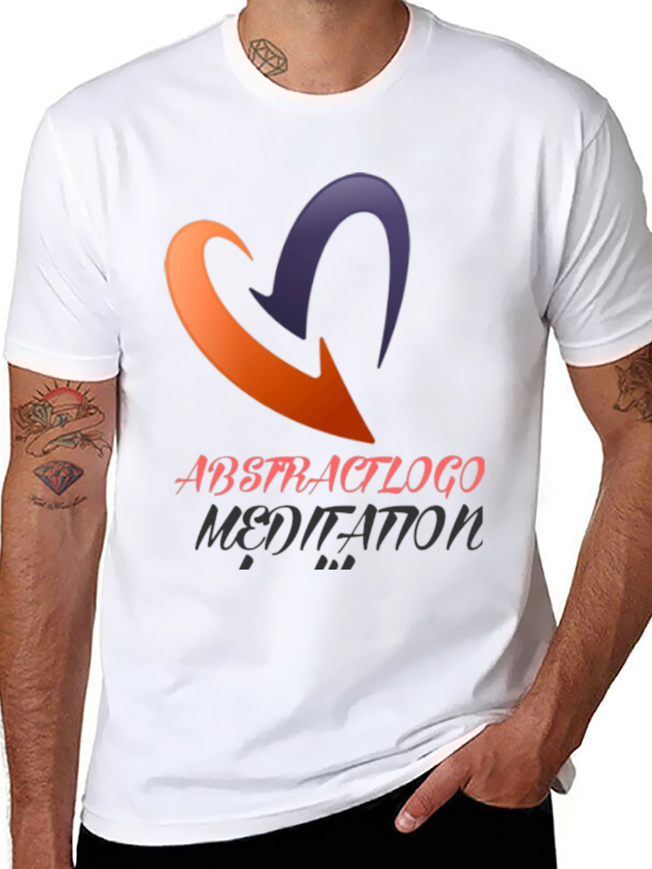 Abstract Logo Meditation Graphic Black T-Shirt