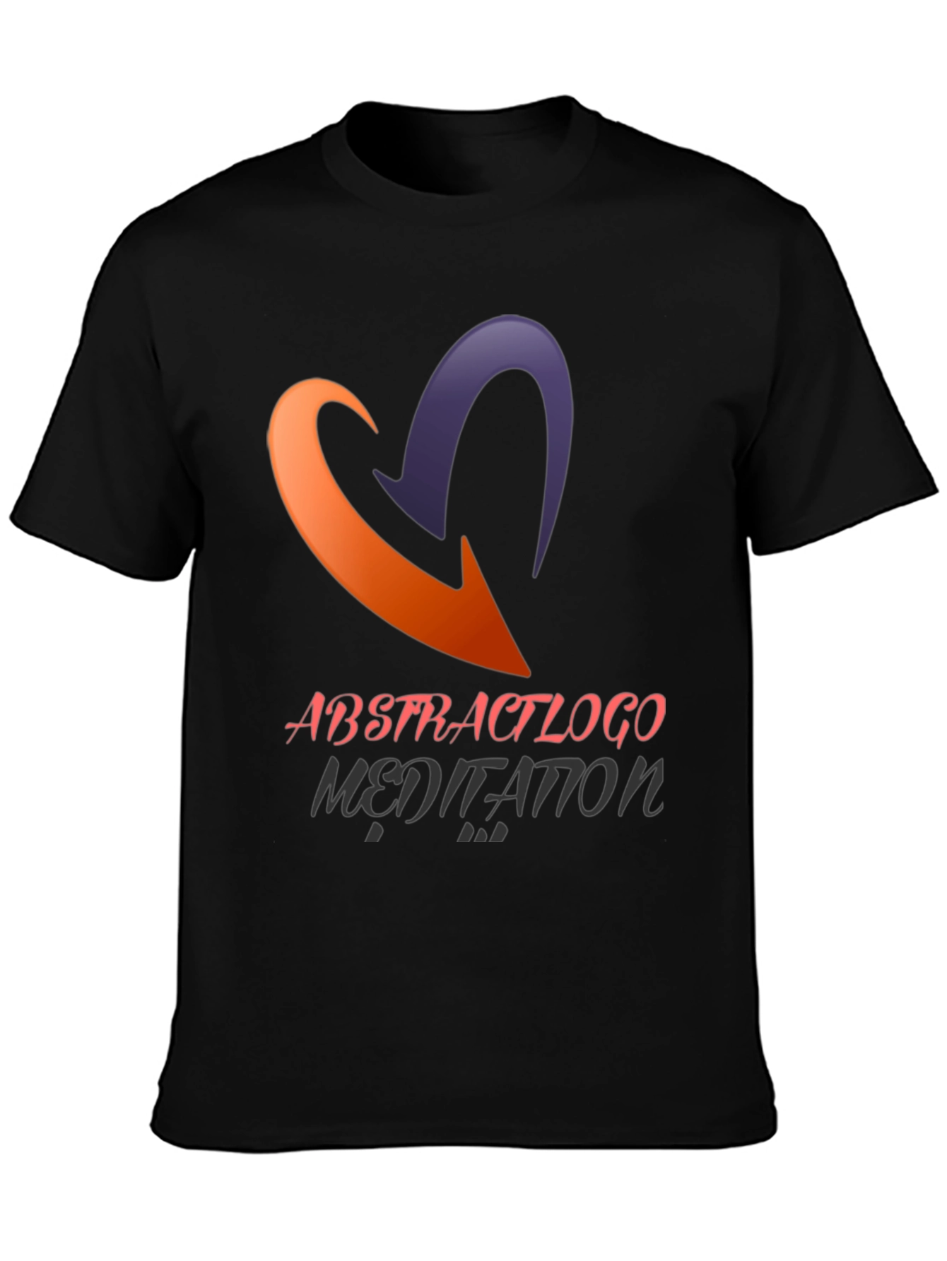 Abstract Logo Meditation Graphic Black T-Shirt
