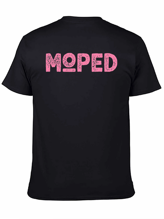 Pink Moped Graphic Black T-Shirt
