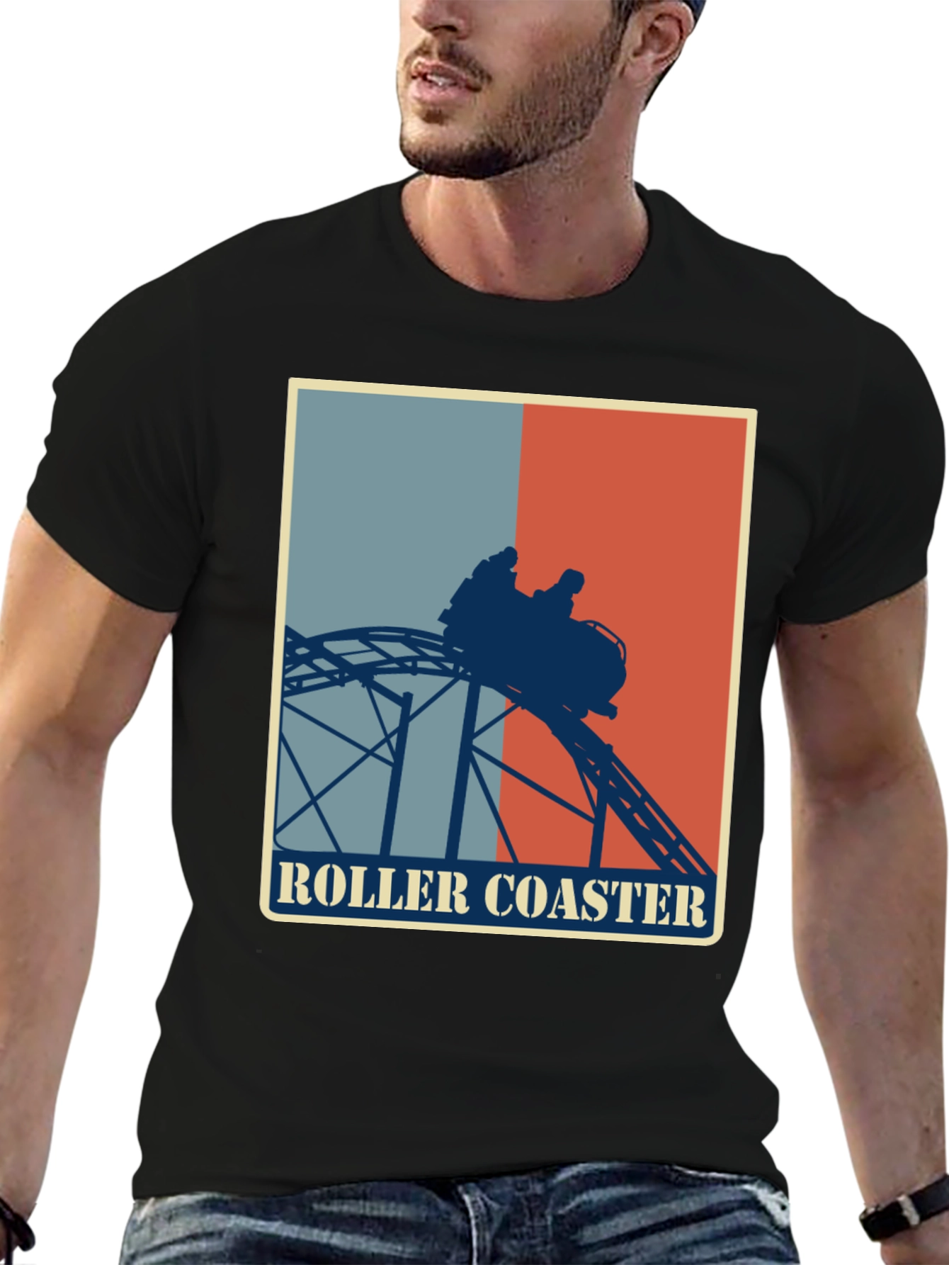 Roller Coaster Retro Style Graphic Tee
