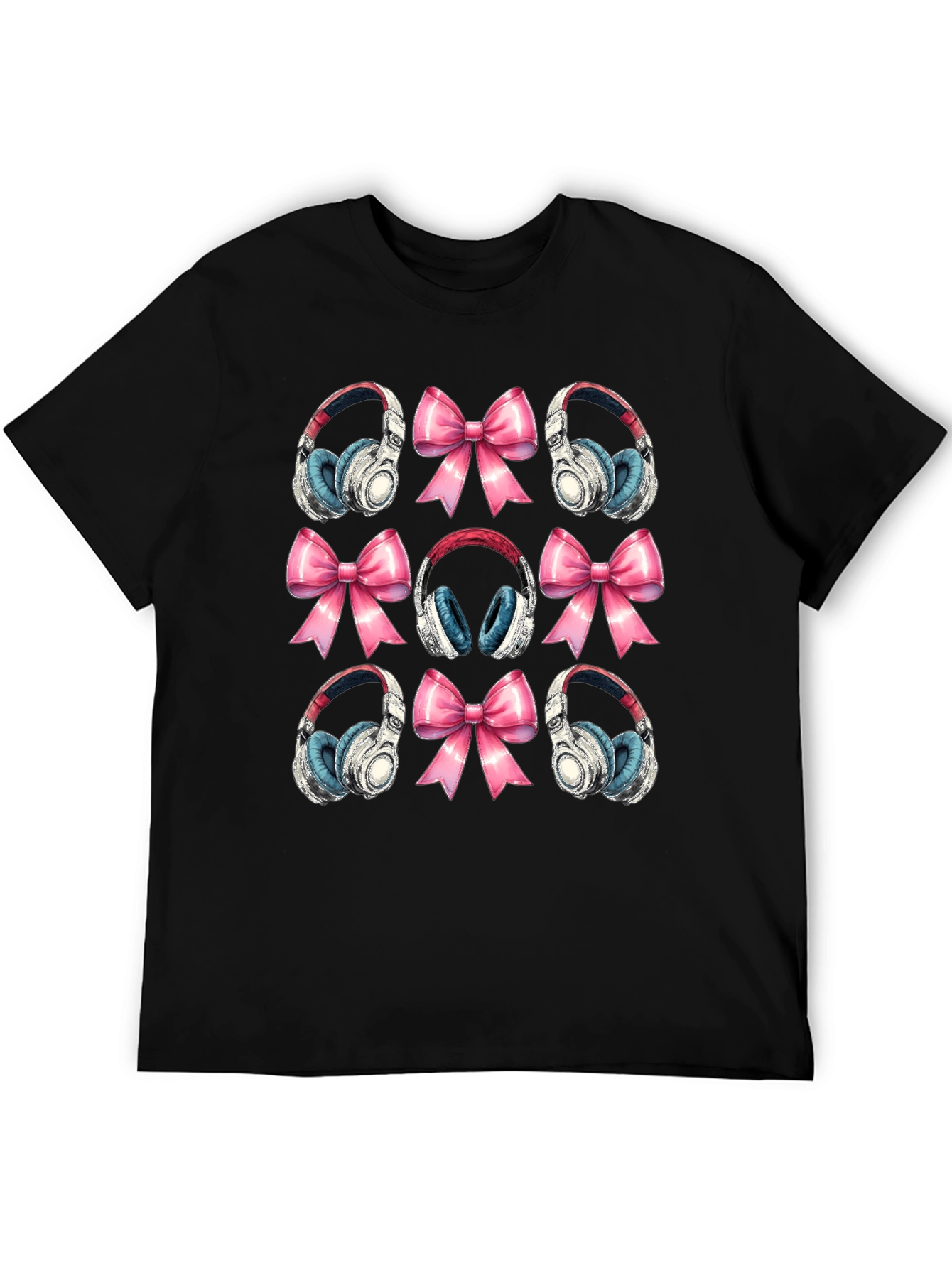 Headphones & Bows Graphic T-Shirt - Music Lover Tee