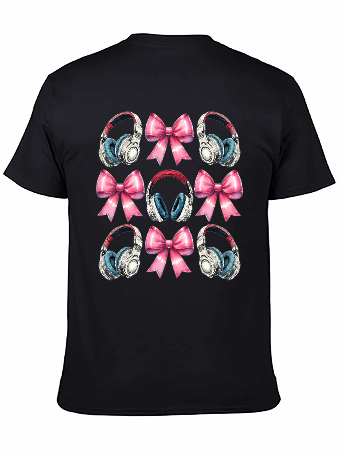 Headphones & Bows Graphic T-Shirt - Music Lover Tee