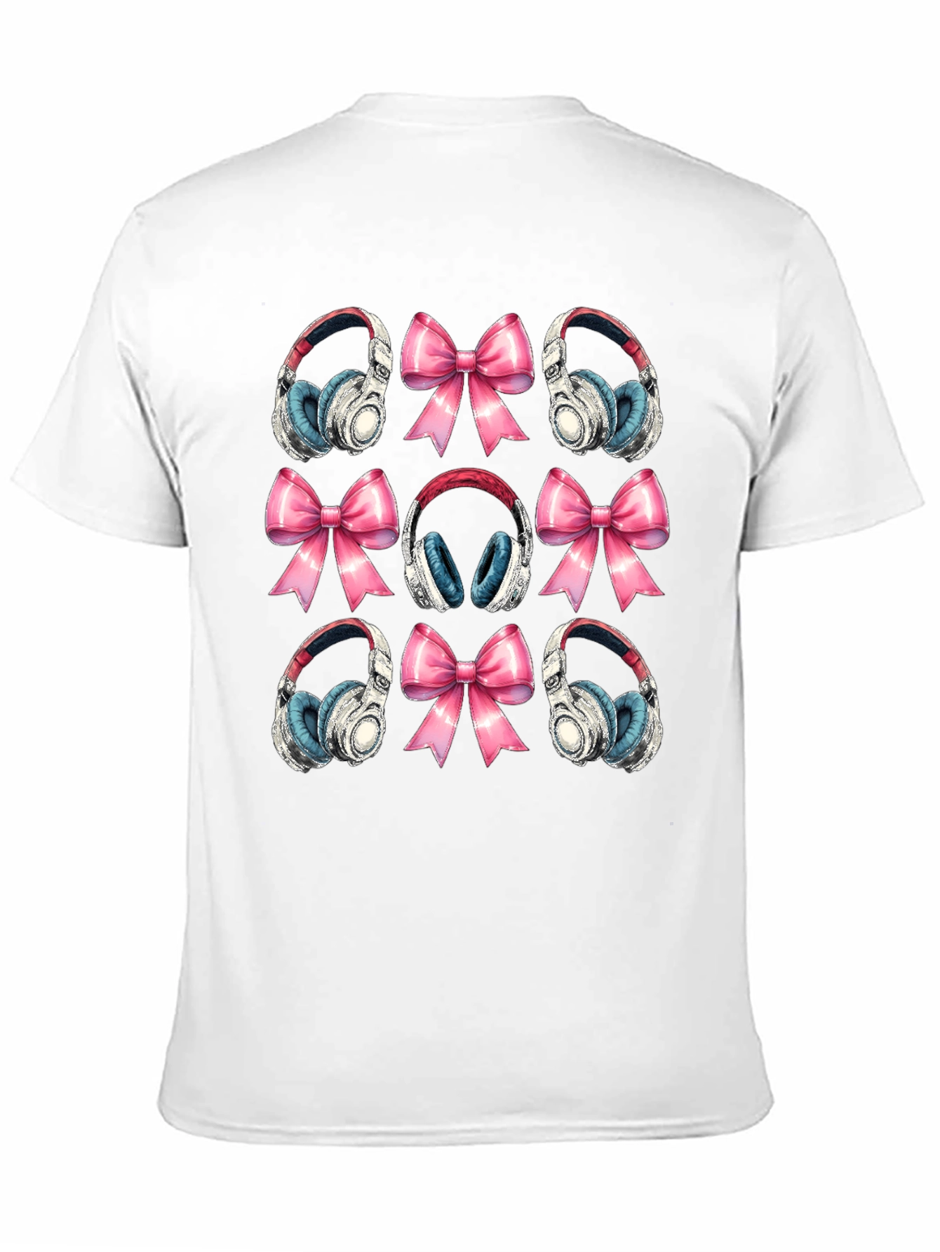 Headphones & Bows Graphic T-Shirt - Music Lover Tee
