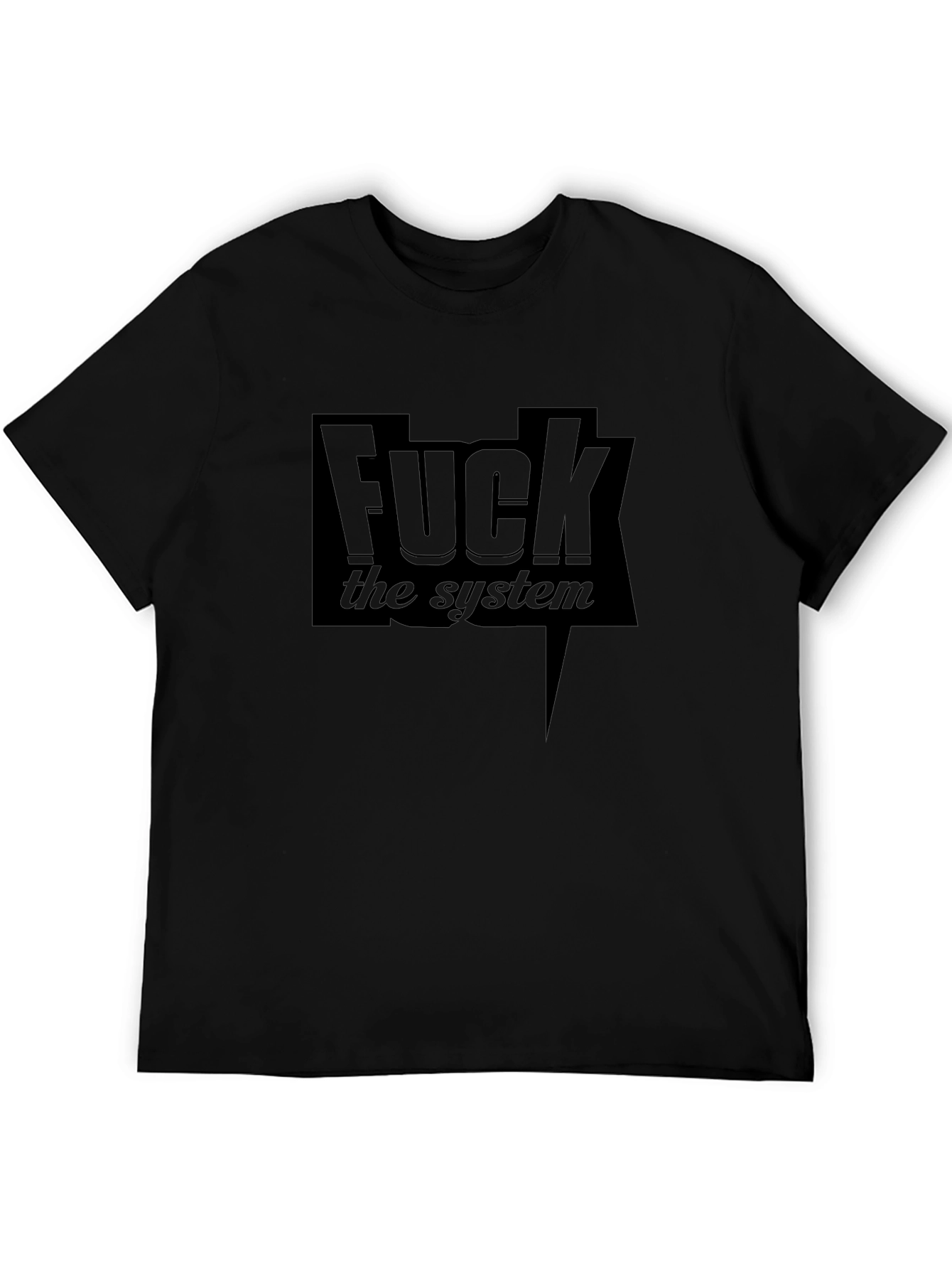 Edgy Black F the System Graphic Tee