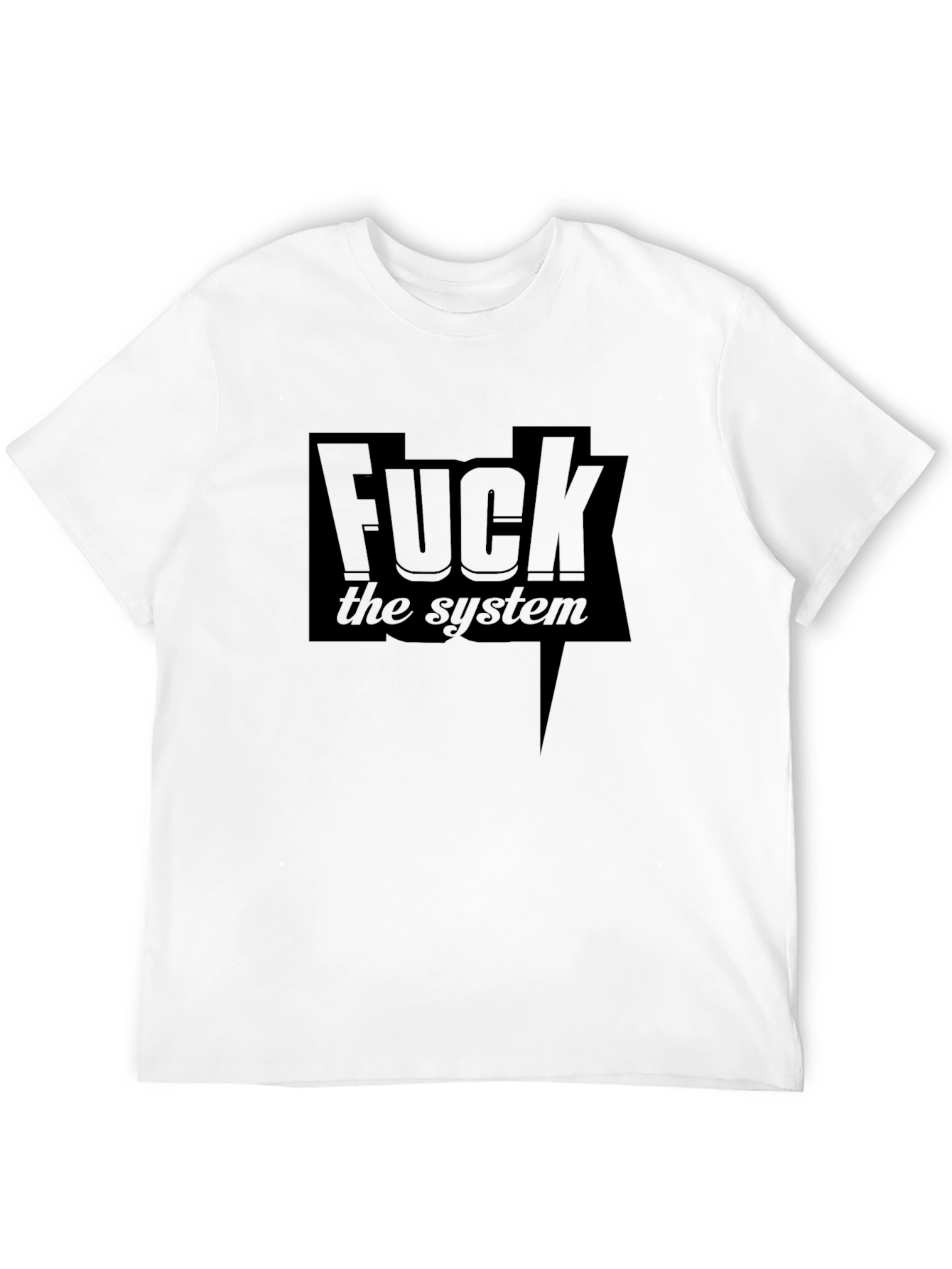Edgy Black F the System Graphic Tee