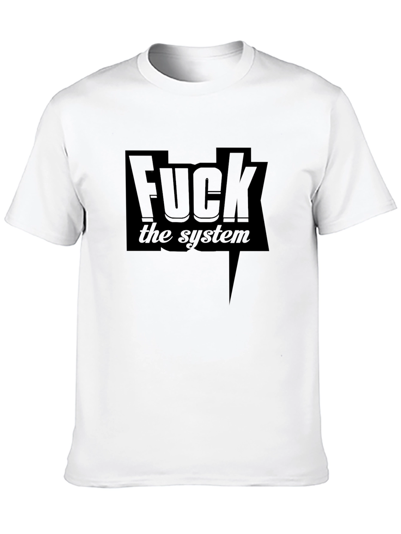 Edgy Black F the System Graphic Tee