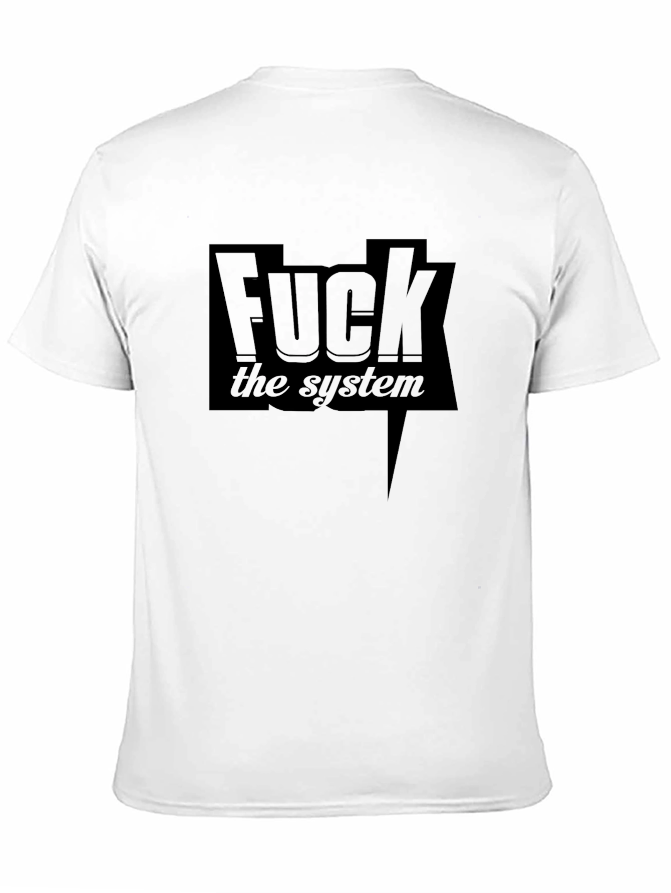 Edgy Black F the System Graphic Tee