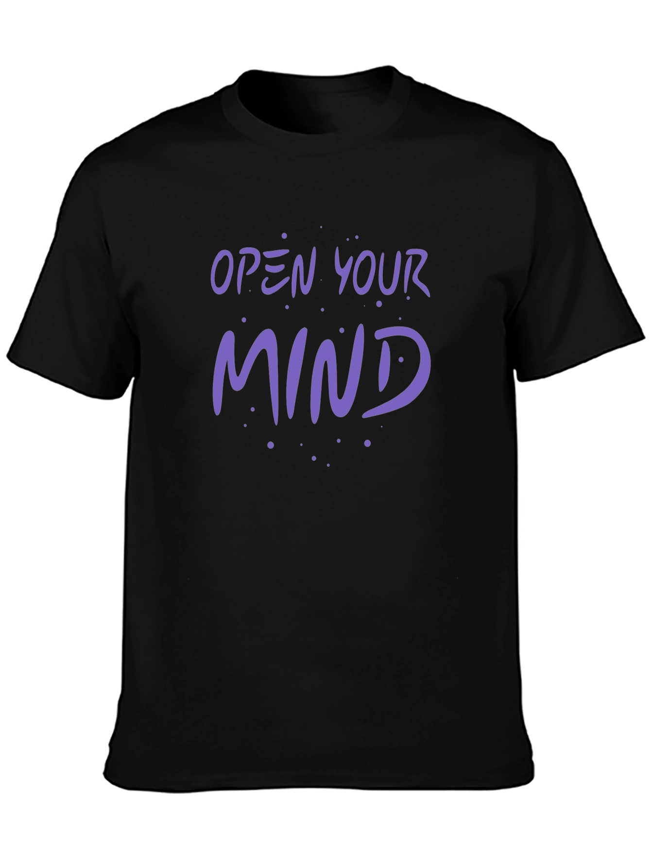 Open Your Mind Graphic T-Shirt - Black Crew Neck