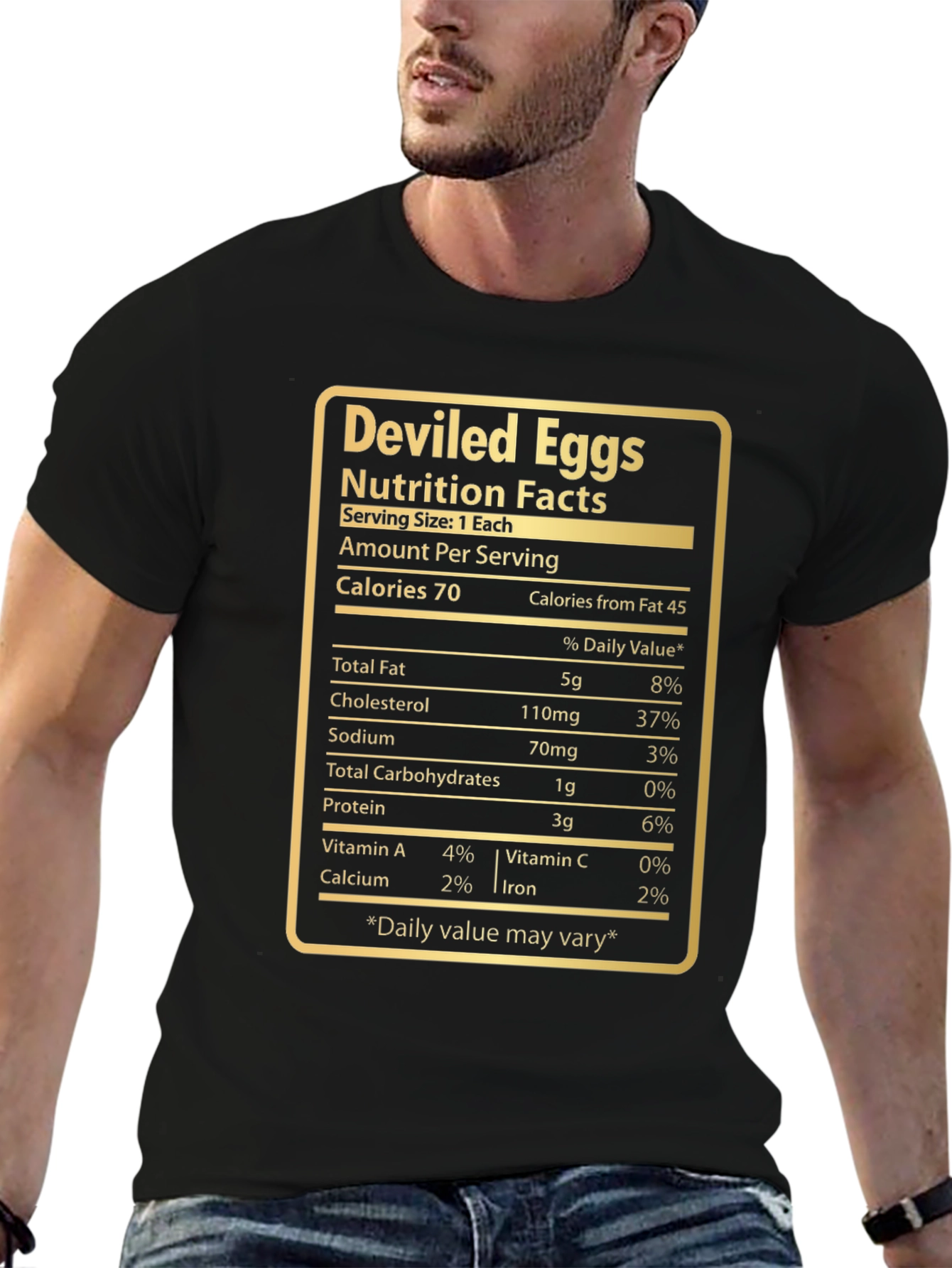 Deviled Eggs Nutrition Facts Graphic T-Shirt