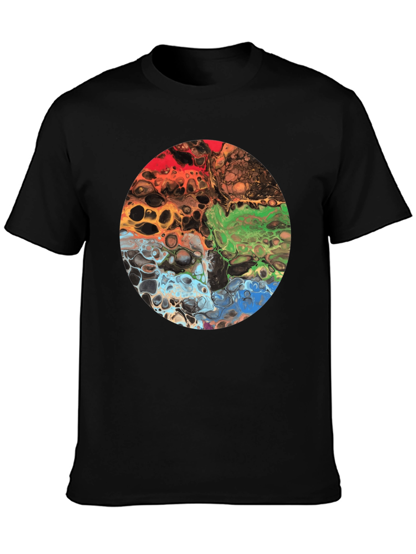 Abstract Art Circle Graphic Black T-Shirt