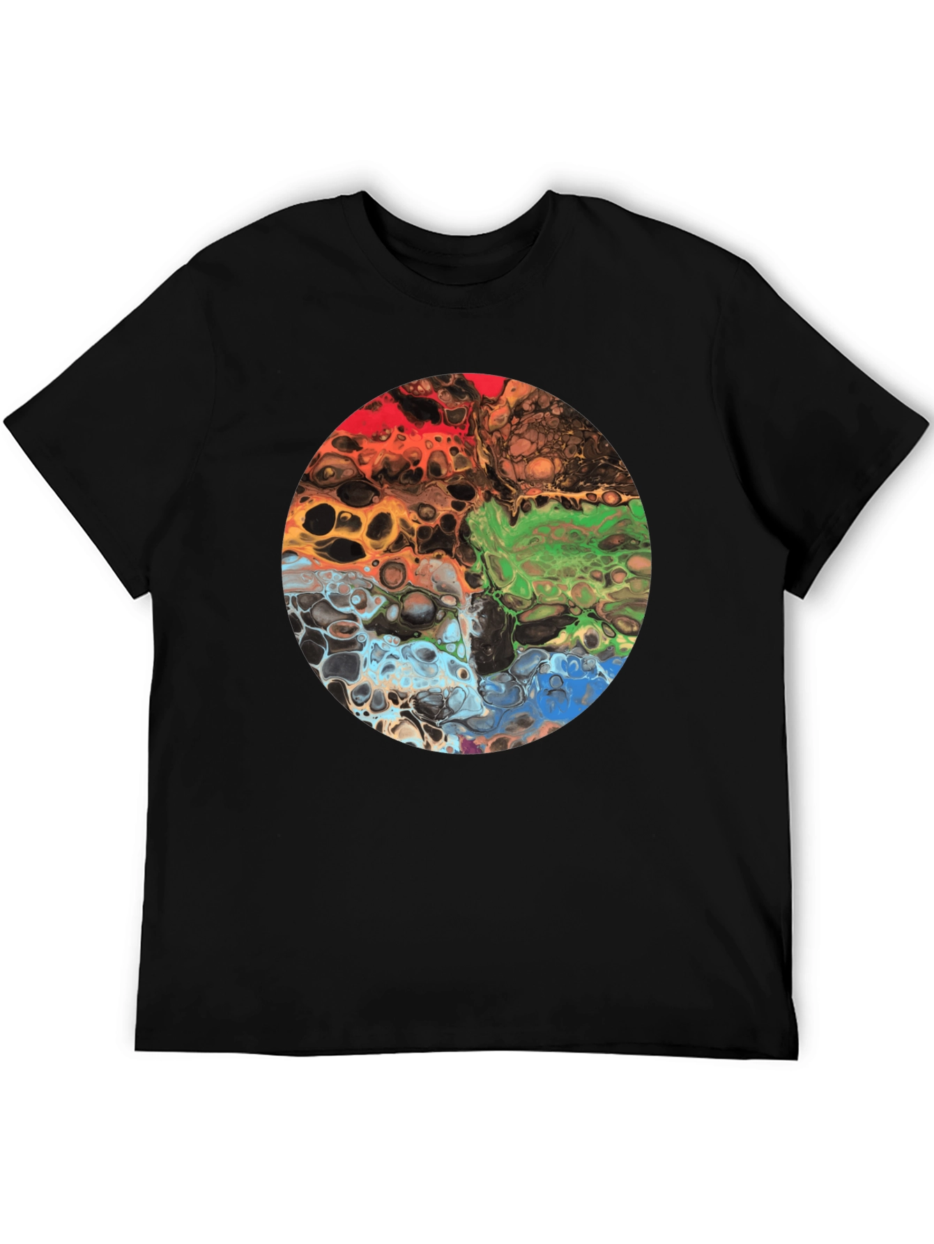 Abstract Art Circle Graphic Black T-Shirt