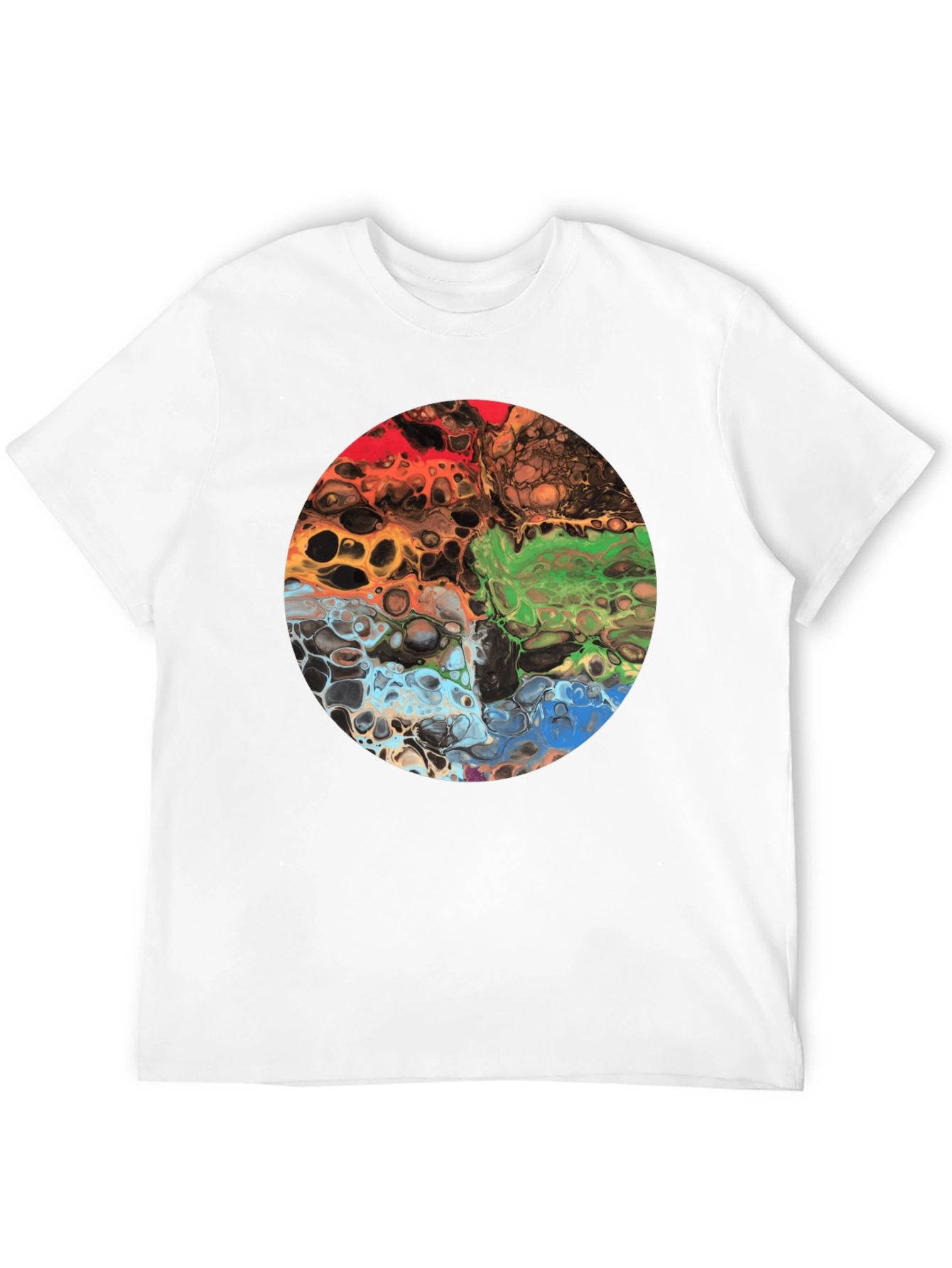 Abstract Art Circle Graphic Black T-Shirt