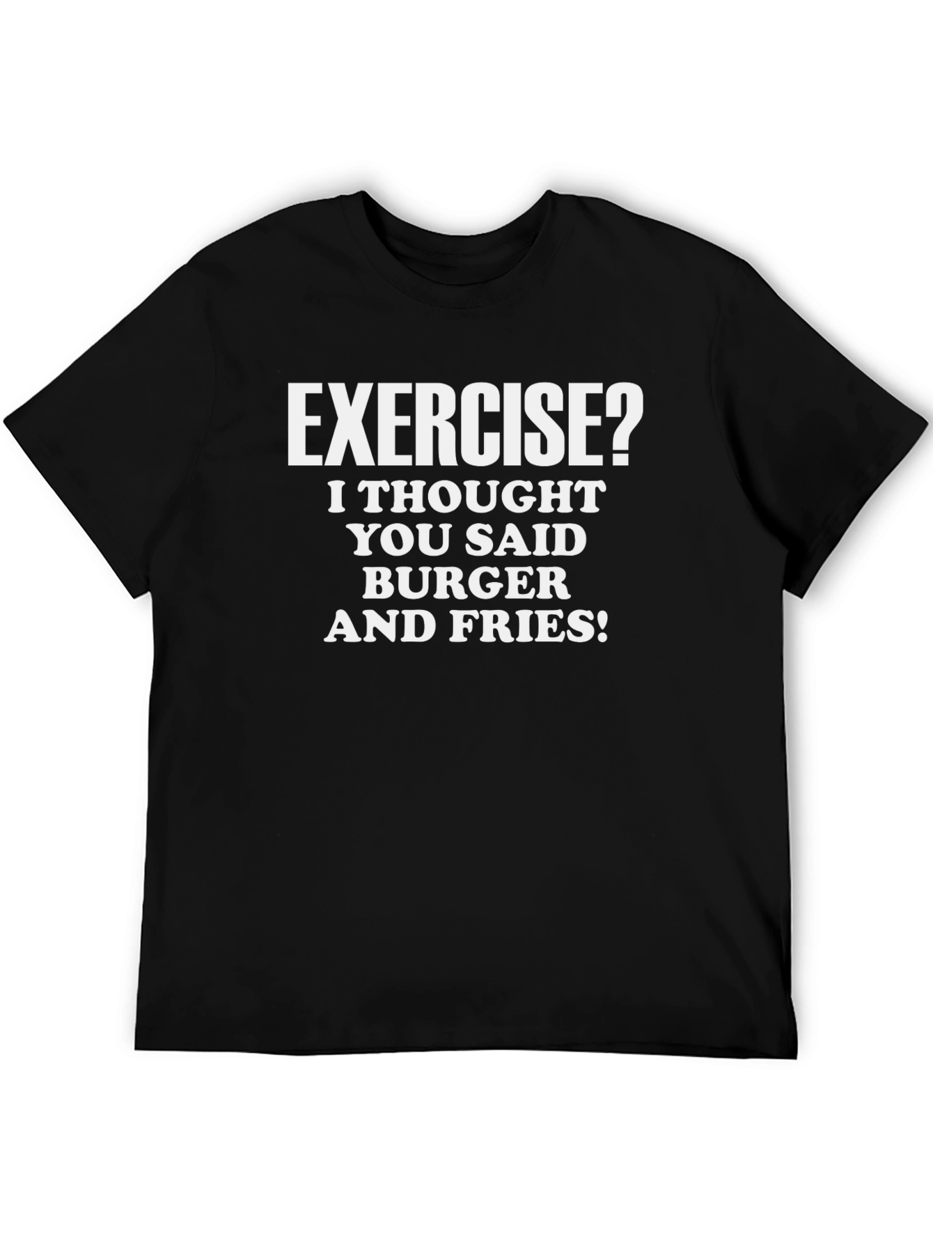 Funny Exercise Burger and Fries Graphic Tee