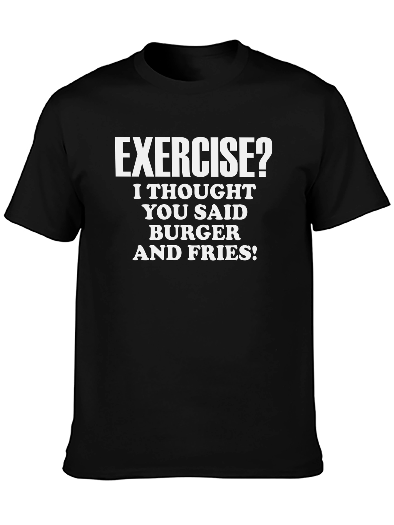 Funny Exercise Burger and Fries Graphic Tee