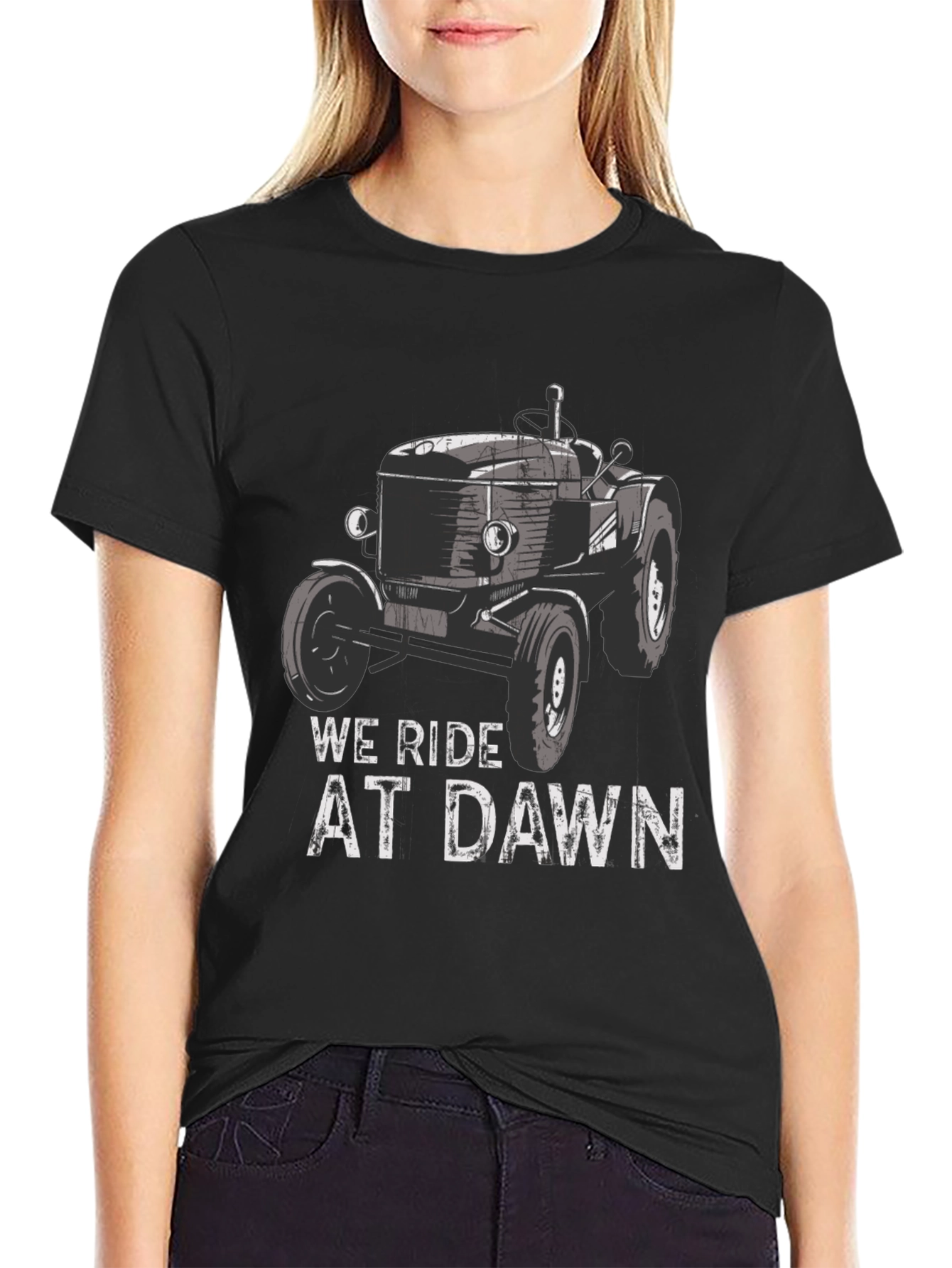 We Ride at Dawn Tractor Graphic Tee