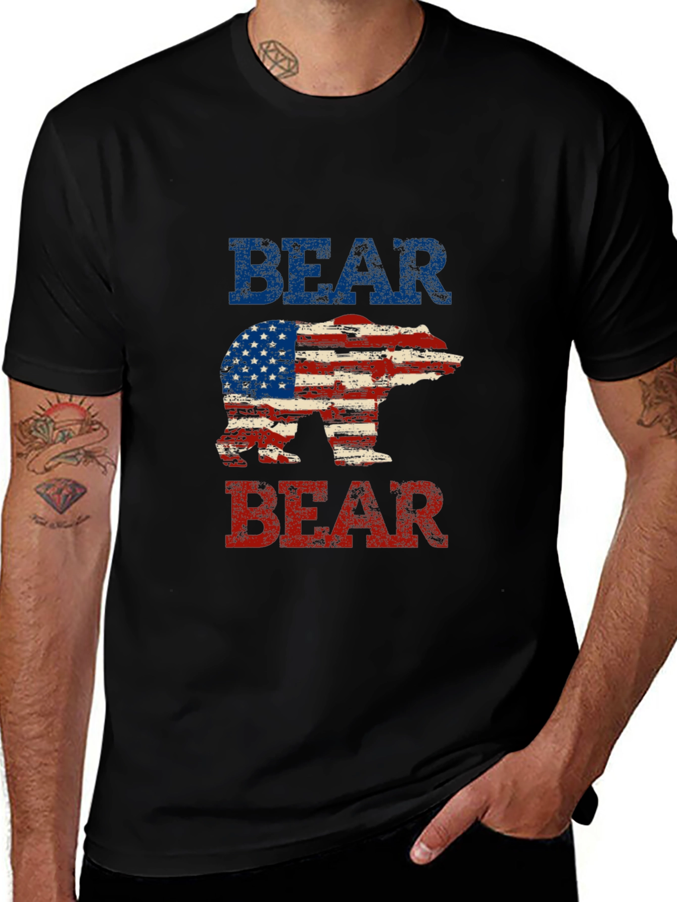 American Flag Bear Patriotic T-Shirt