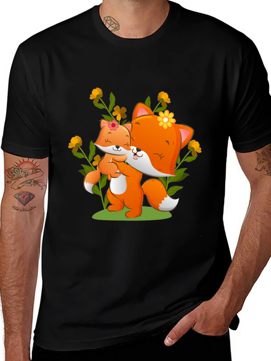 Cute Fox & Cub Graphic Tee