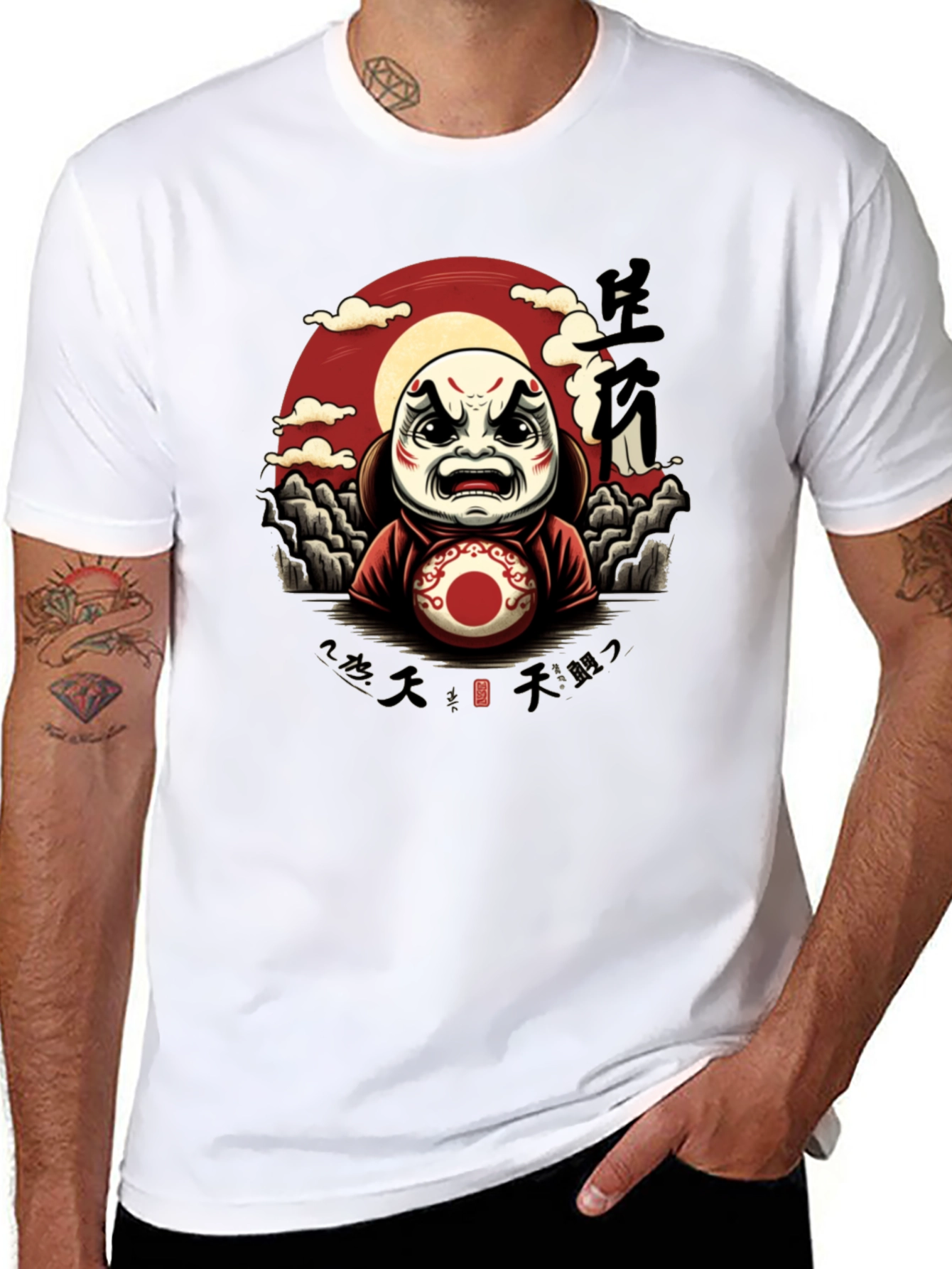 Japanese Daruma Doll Graphic T-Shirt - Unique Design
