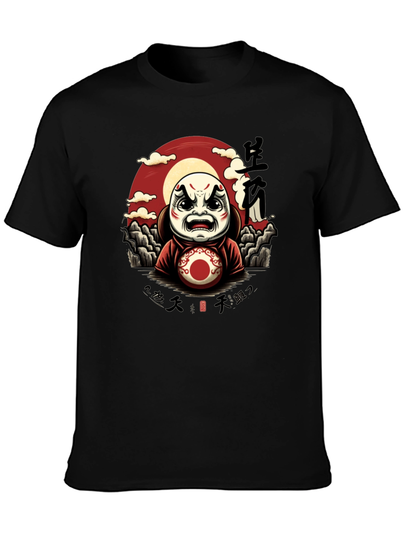 Japanese Daruma Doll Graphic T-Shirt - Unique Design