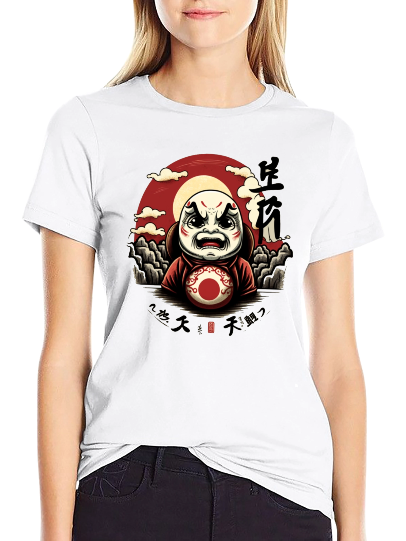 Japanese Daruma Doll Graphic T-Shirt - Unique Design
